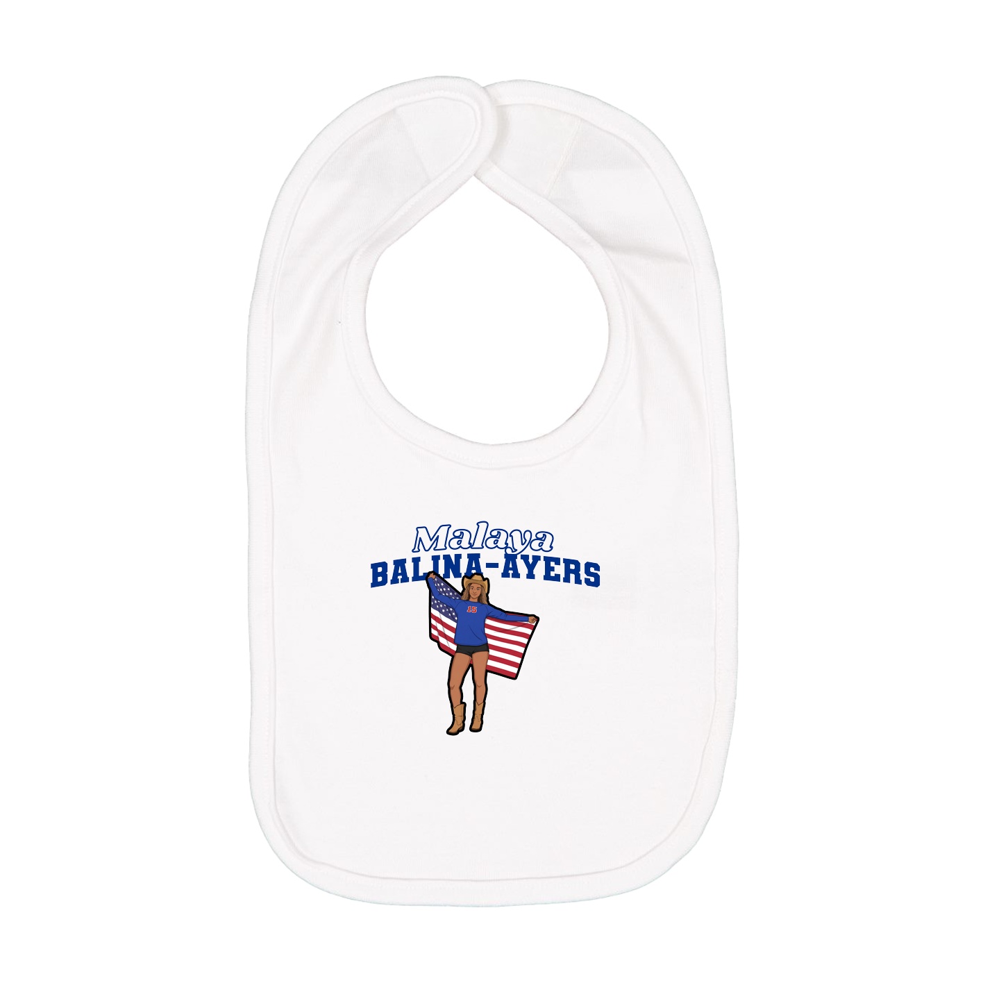 Infant Bib — Name Arch in White