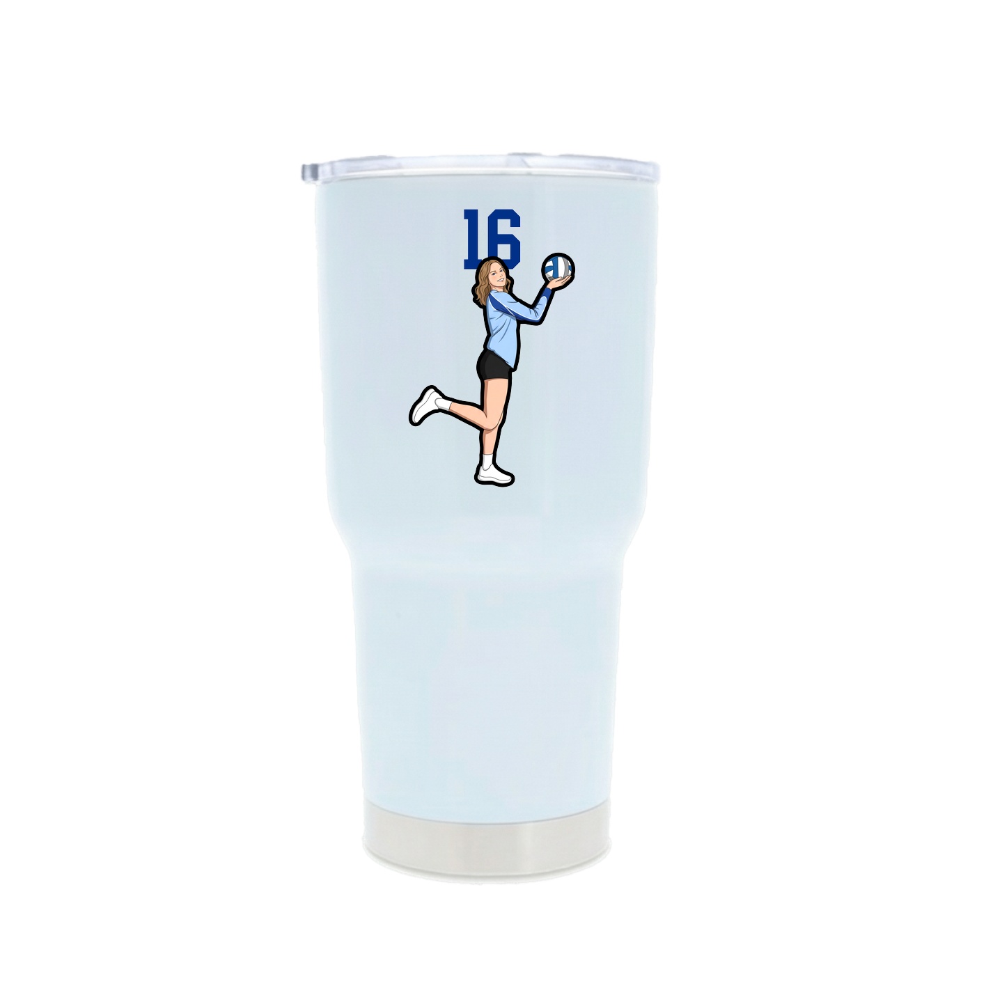 30oz Stainless Steel Tumbler — Number Top in White