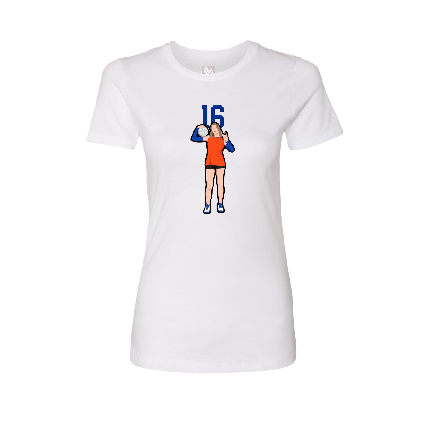 Fitted Women's Tee — Number Top in White