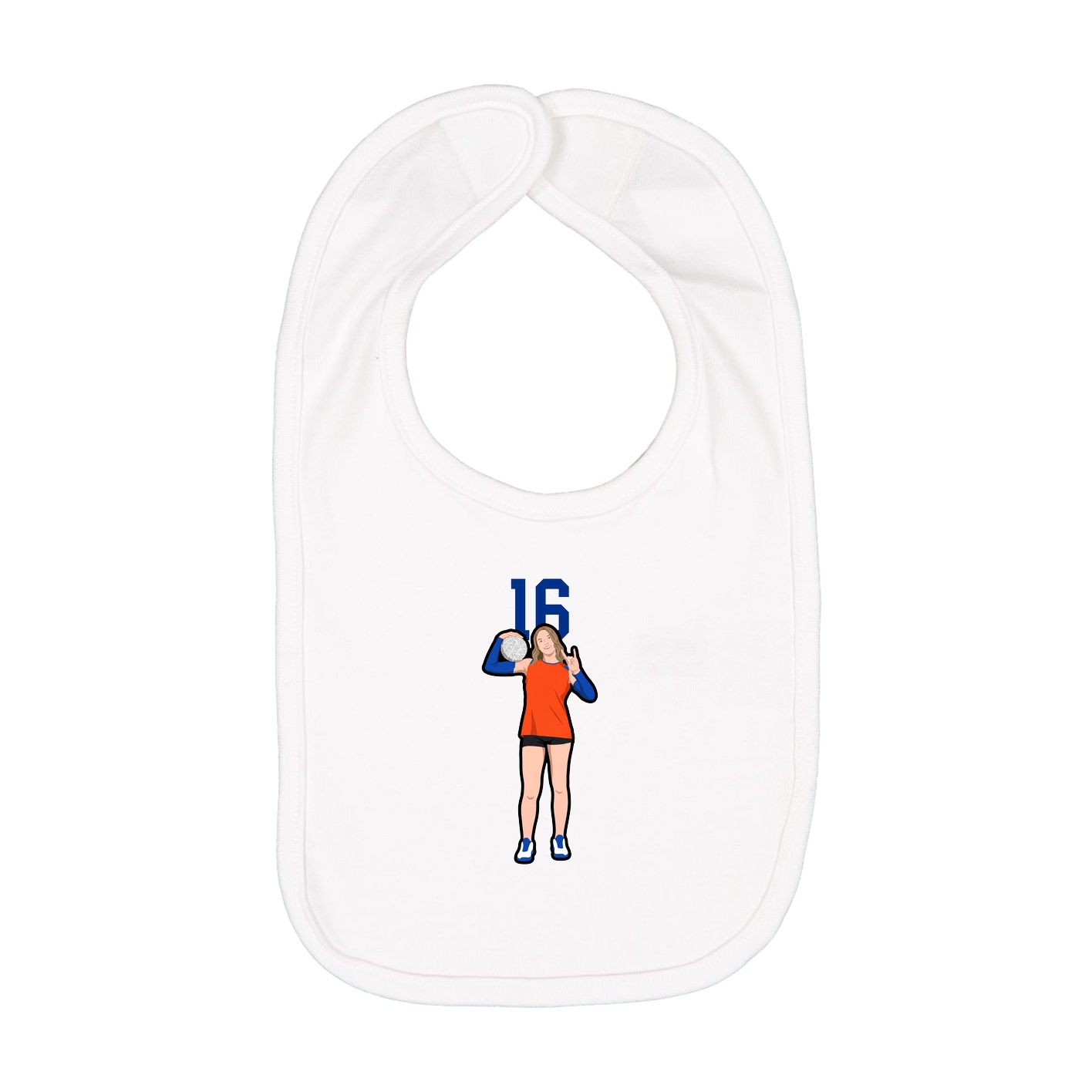 Infant Bib — Number Top in White