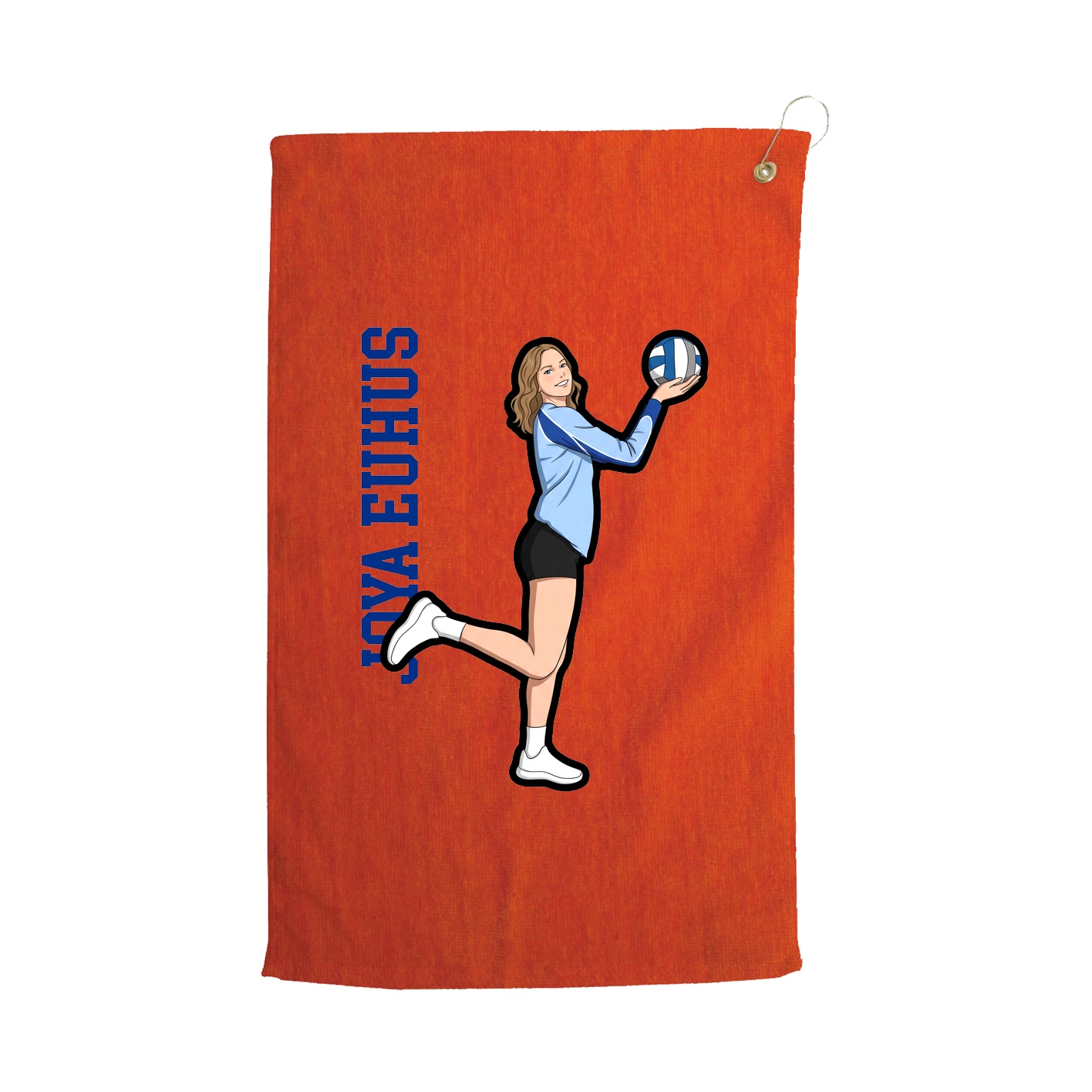 Golf Towel — Name Vertical in Orange