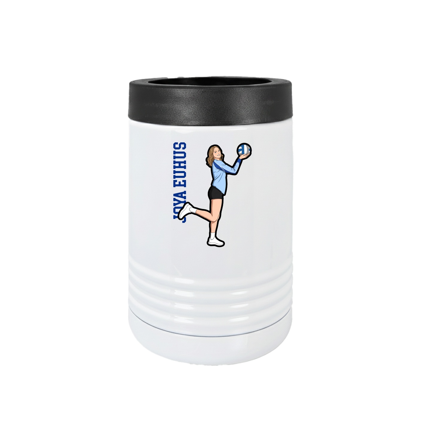 Beverage Holder — Name Vertical in White