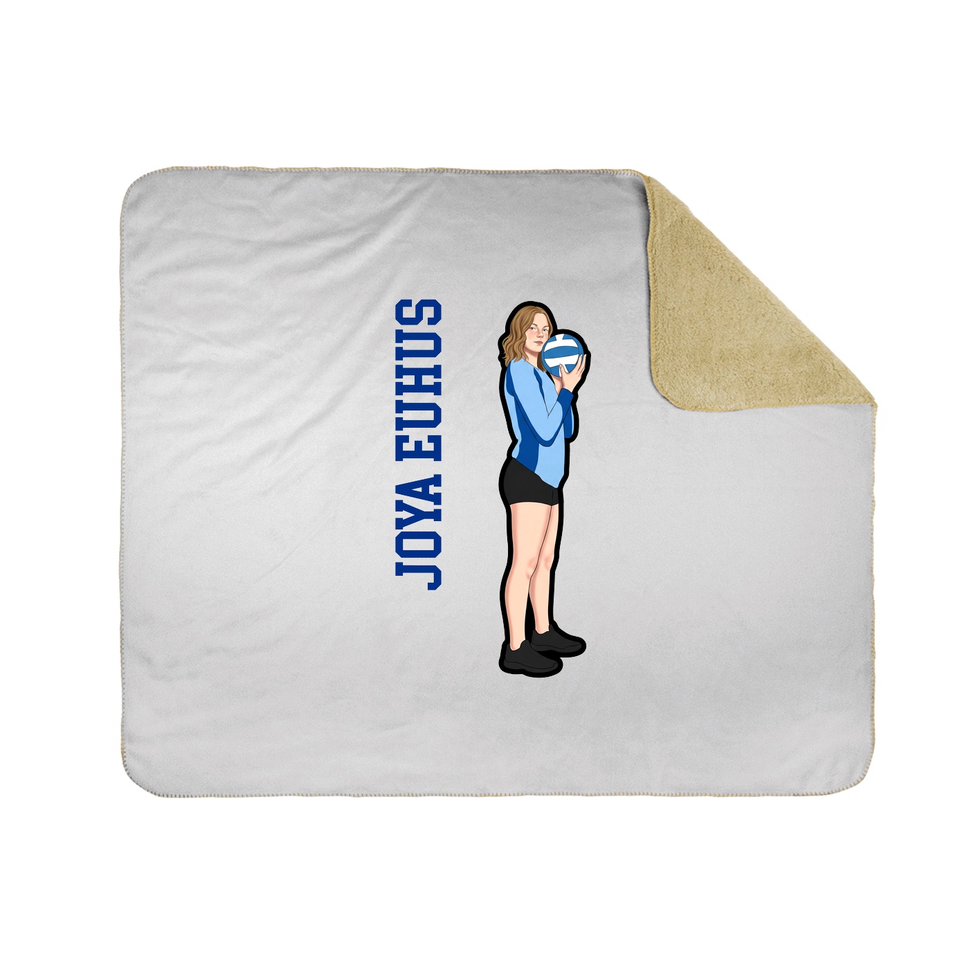 Throw Blanket — Name Vertical in White