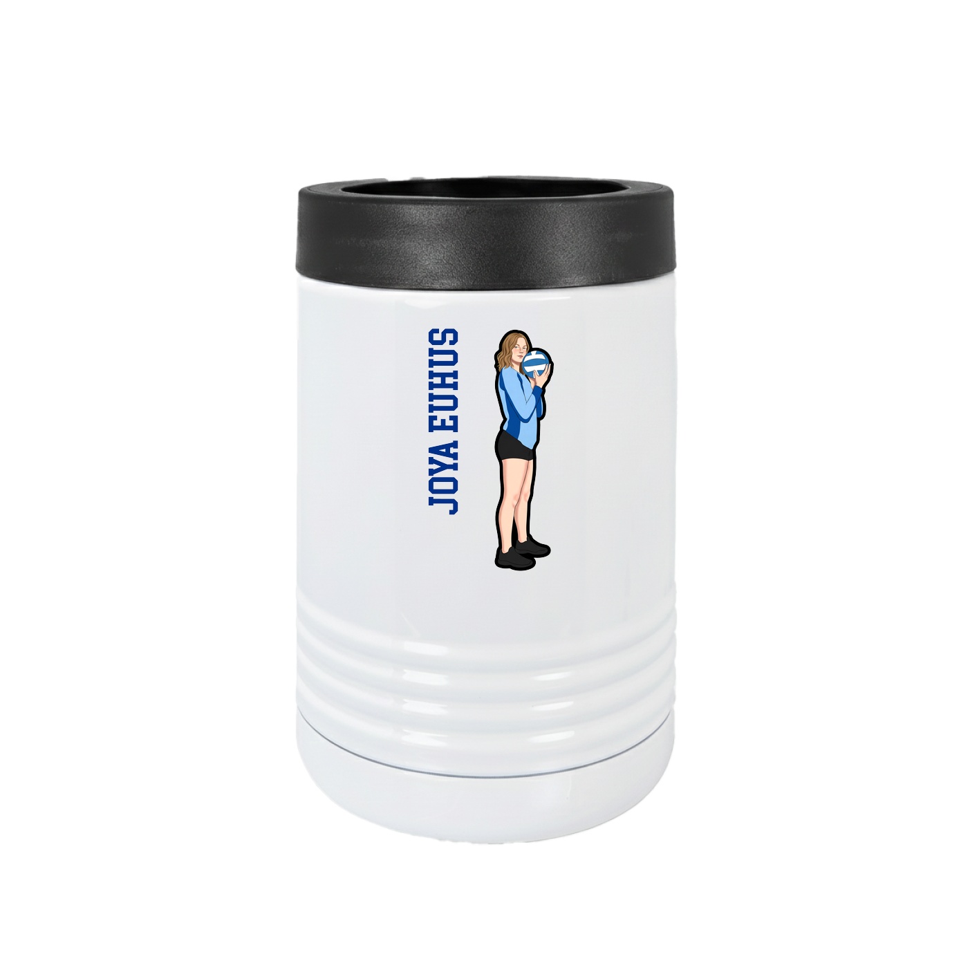 Beverage Holder — Name Vertical in White