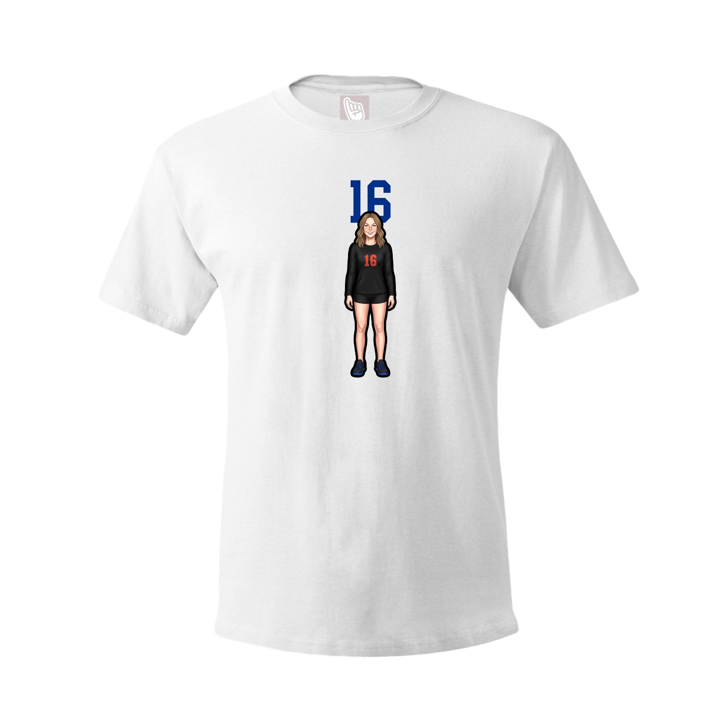 Youth Tee — Number Top in White