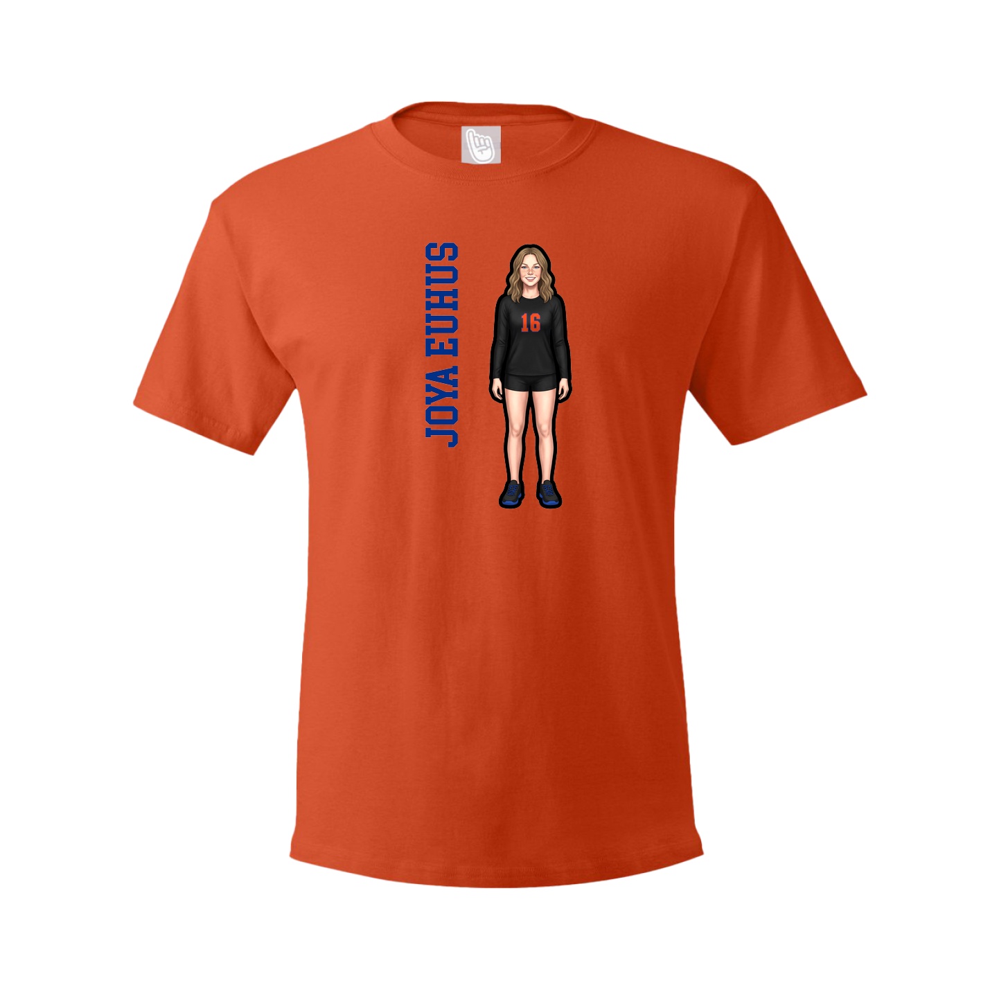 Youth Tee — Name Vertical in Orange