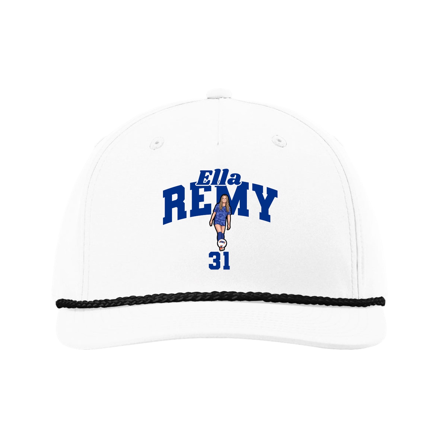 Five-Panel Classic Rope Cap — Signature Arch in White