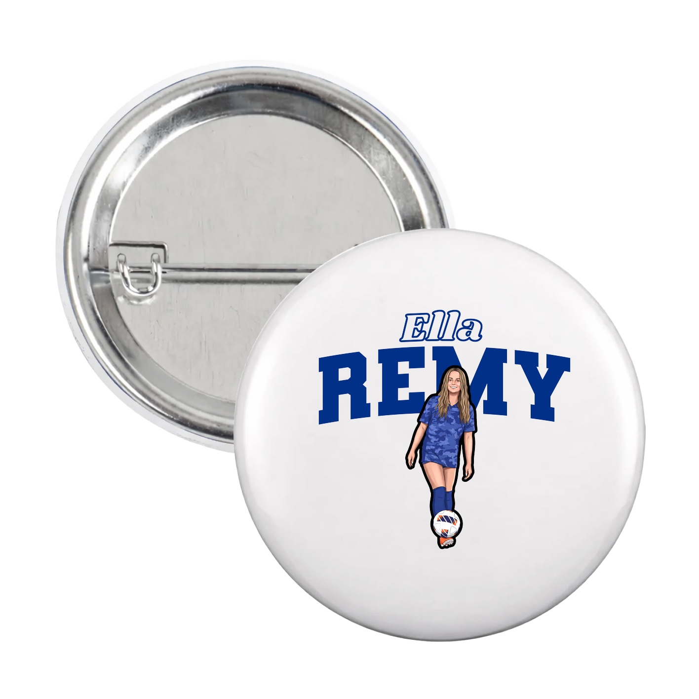 Game Day Button — Name Arch in White