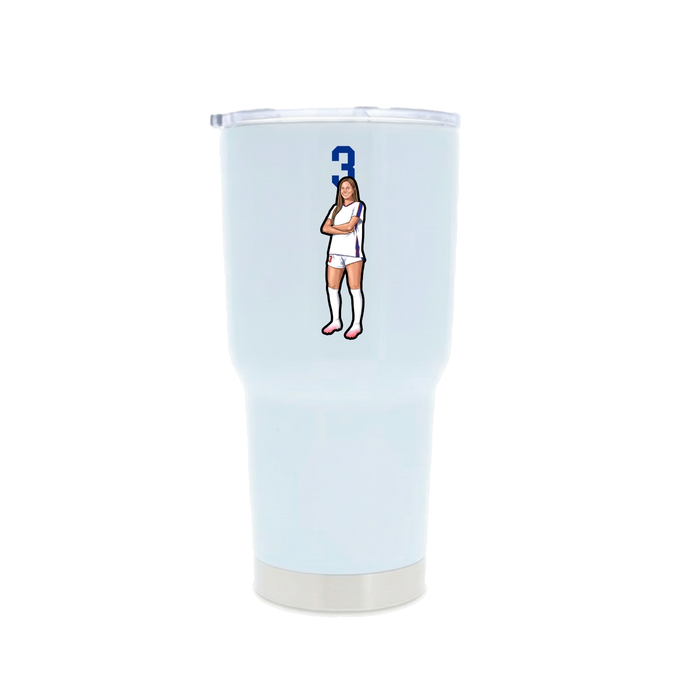 30oz Stainless Steel Tumbler — Number Top in White