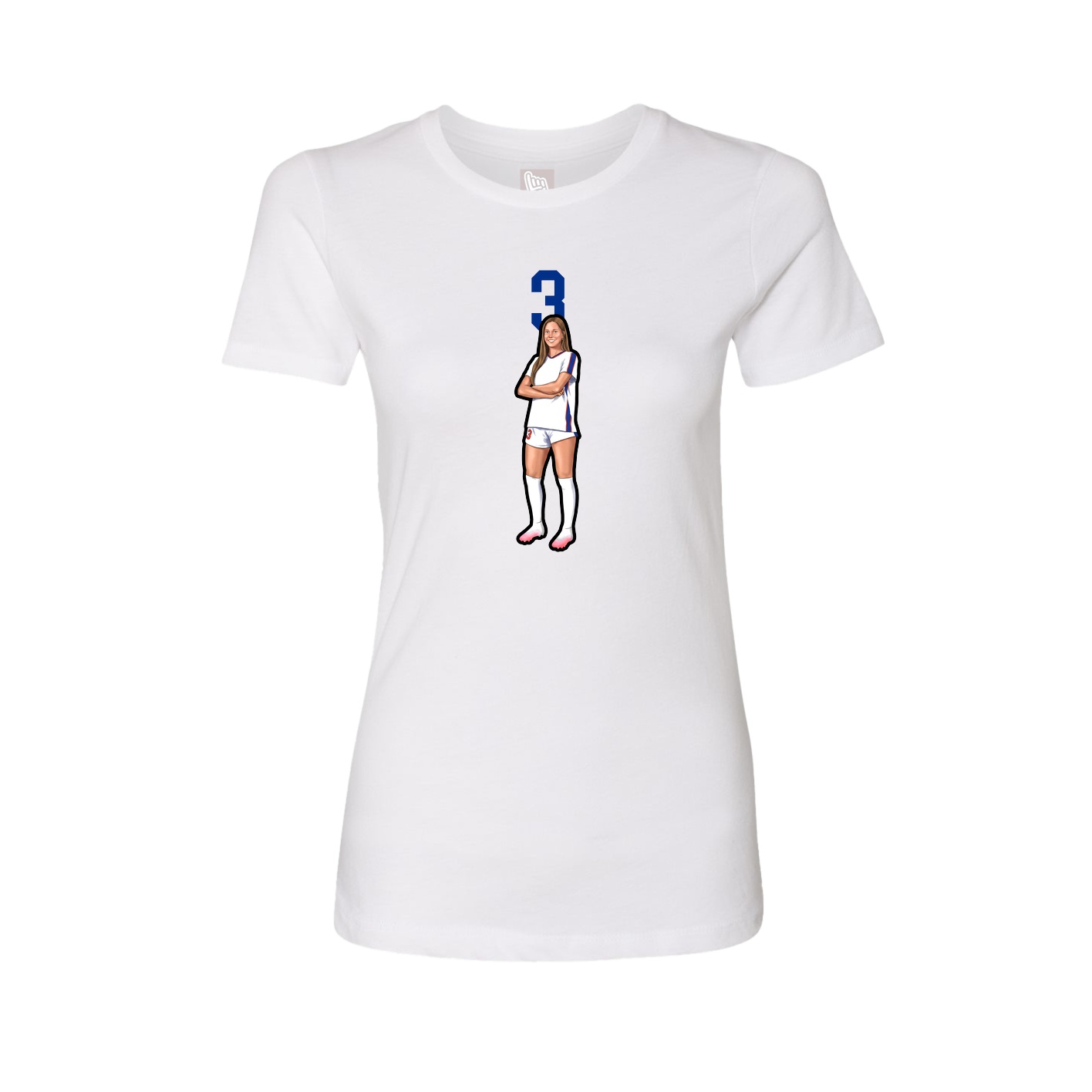 Fitted Women's Tee — Number Top in White