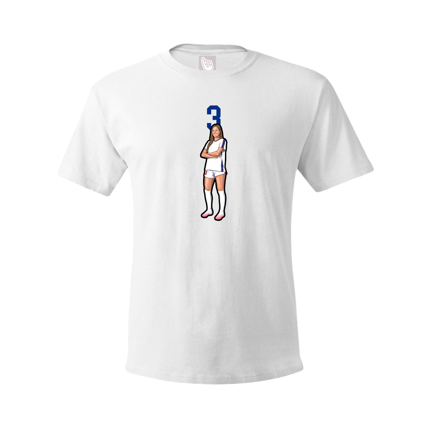 Youth Tee — Number Top in White