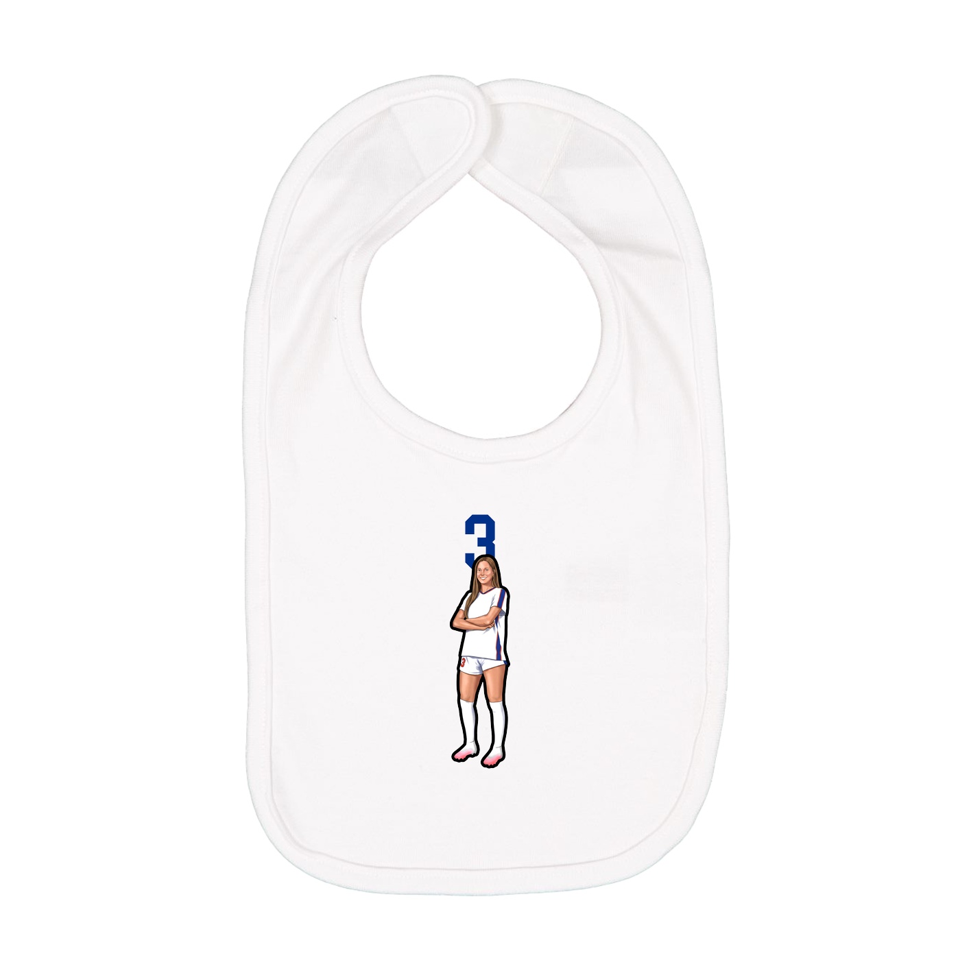 Infant Bib — Number Top in White