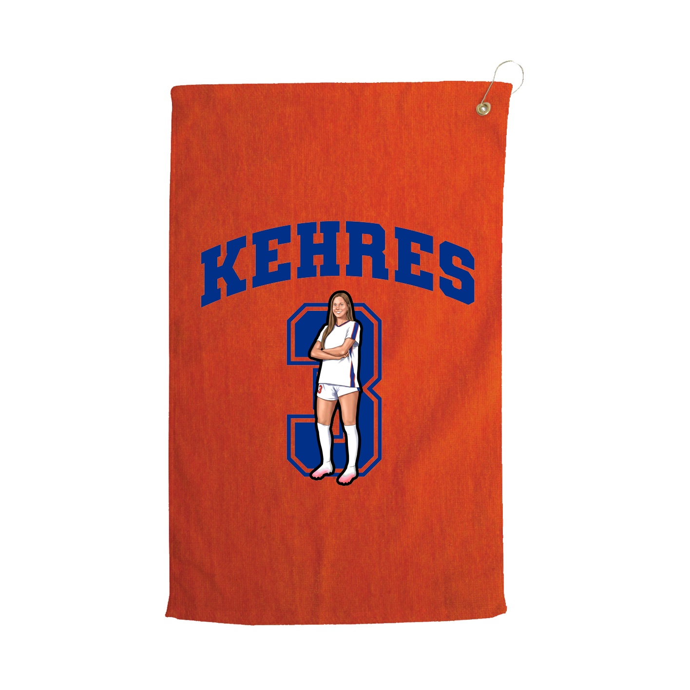 Golf Towel — Number in Orange