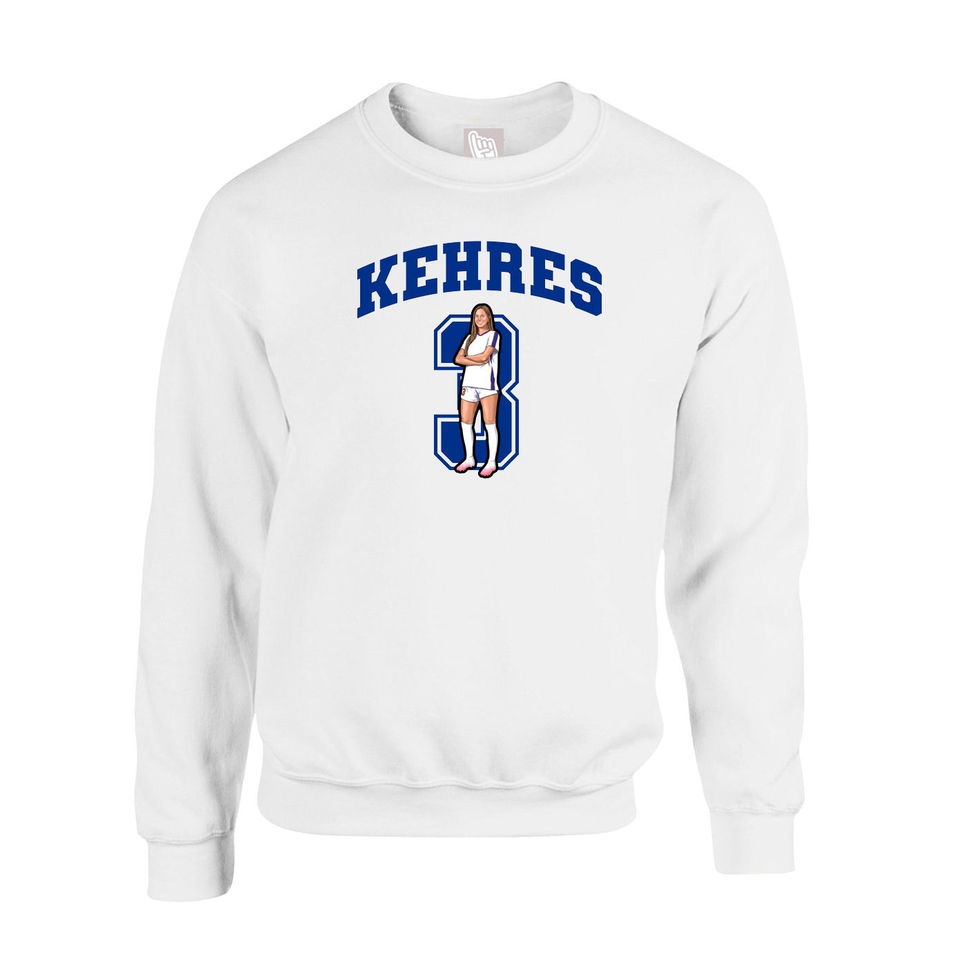 Fleece Crew — Number in White