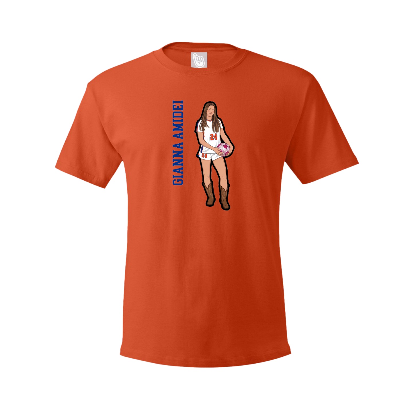 Youth Tee — Name Vertical in Orange