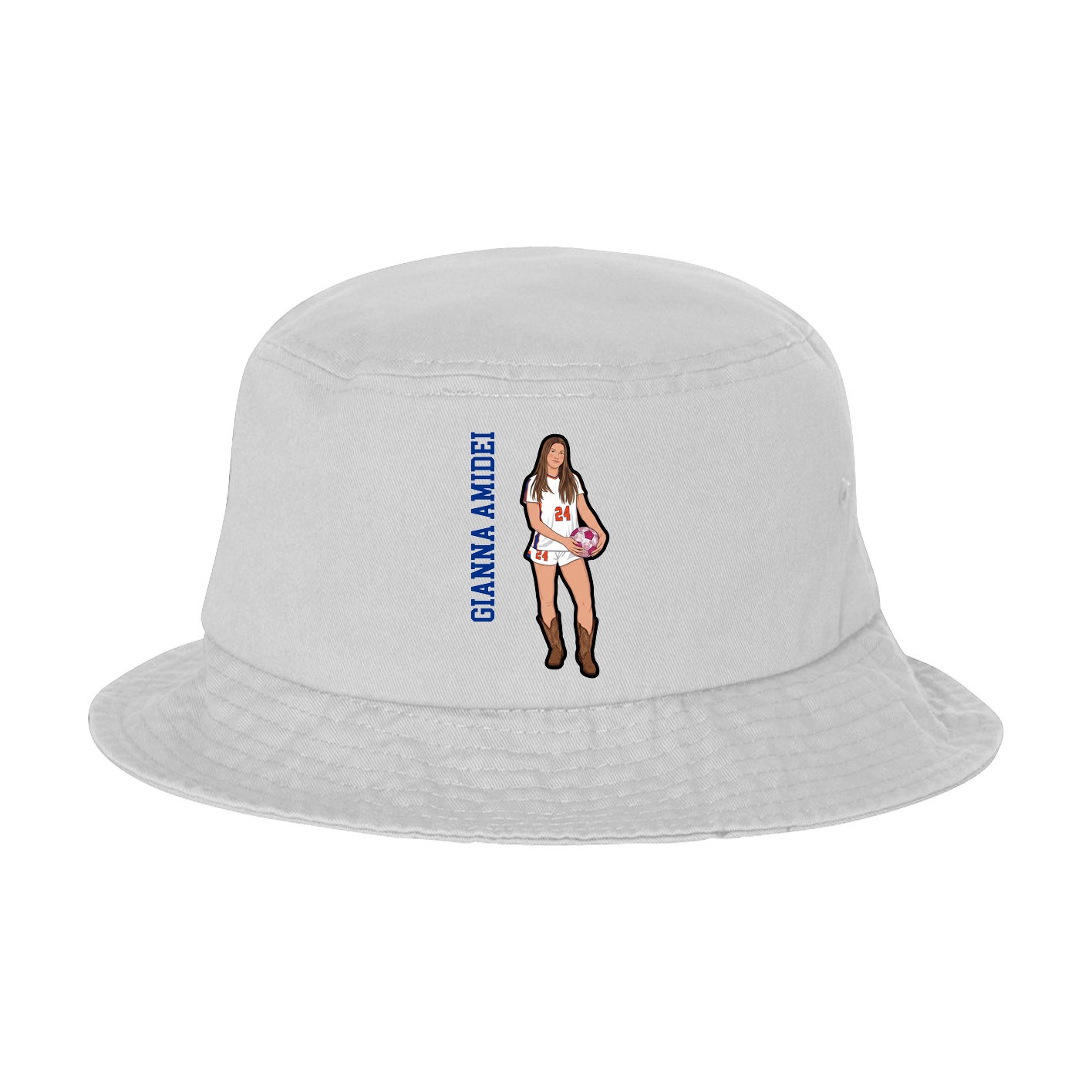 Bucket Cap — Name Vertical in White