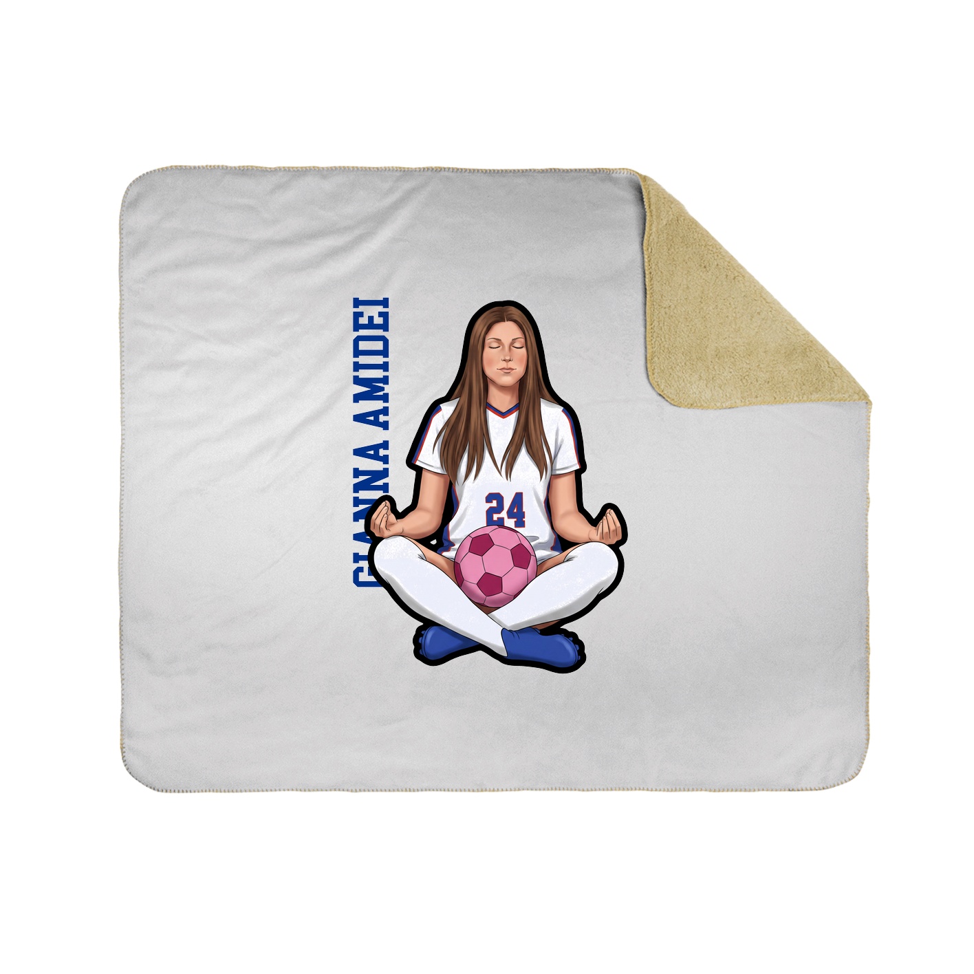 Throw Blanket — Name Vertical in White