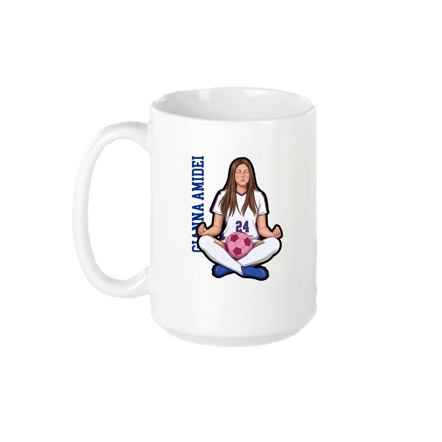 15oz Coffee Mug — Name Vertical in White