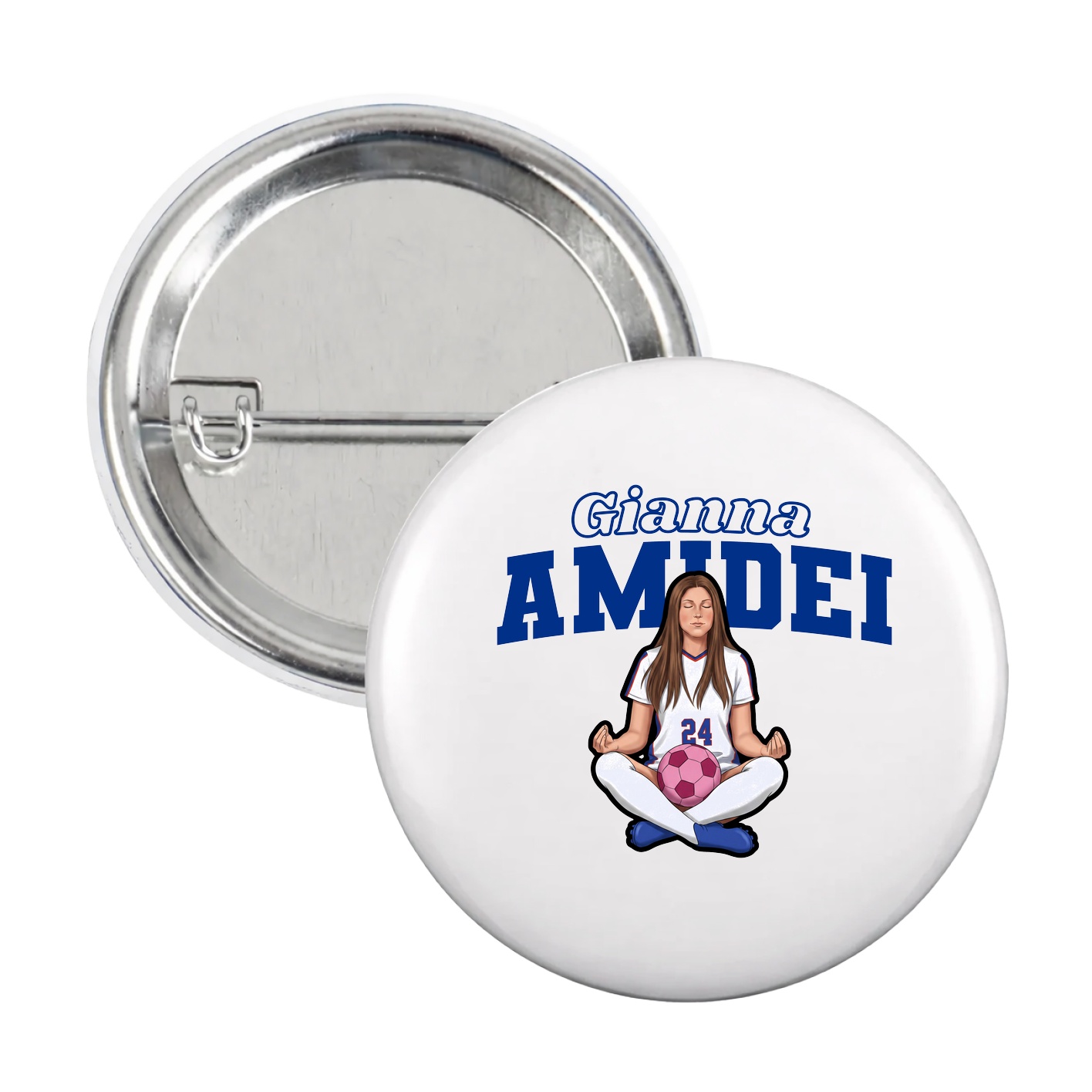 Game Day Button — Name Arch in White
