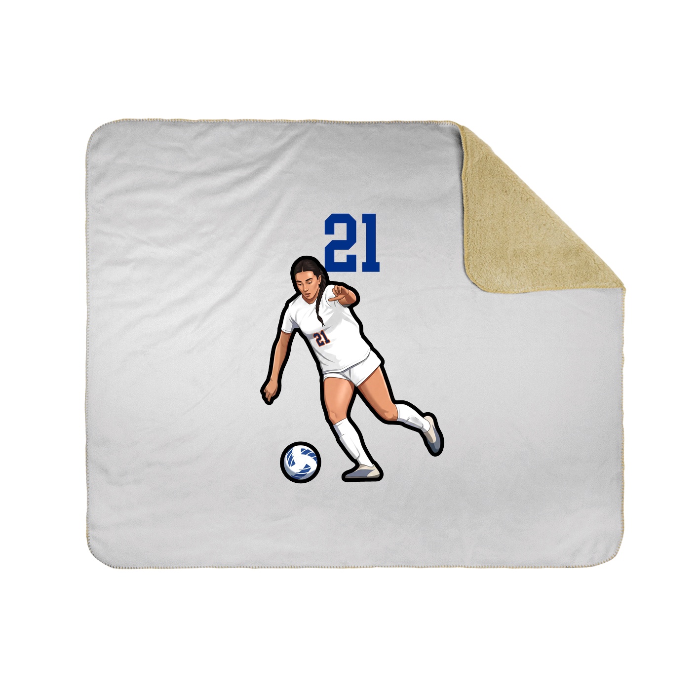 Throw Blanket — Number Top in White