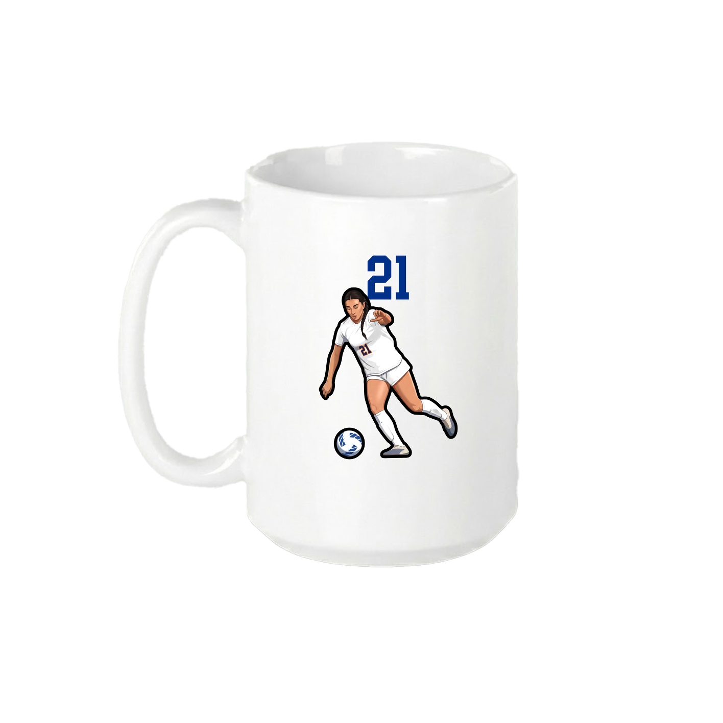 15oz Coffee Mug — Number Top in White