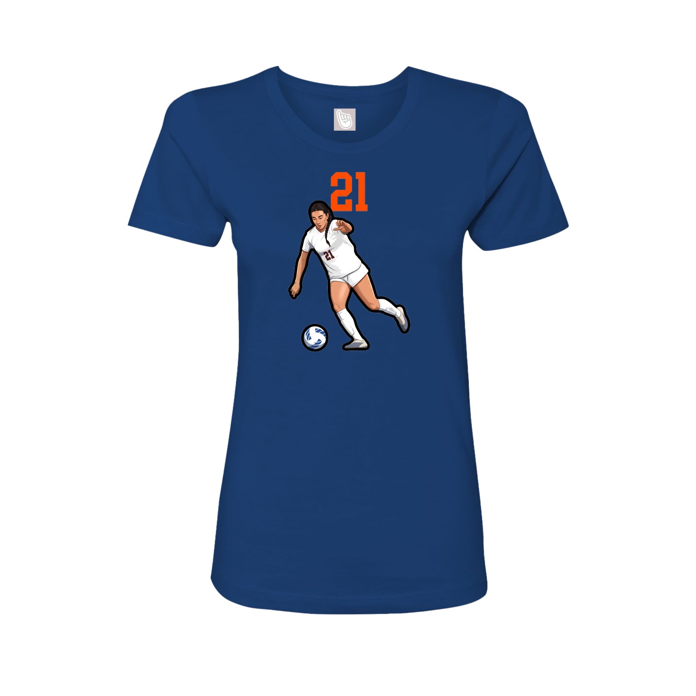 Fitted Women's Tee — Number Top in Royal
