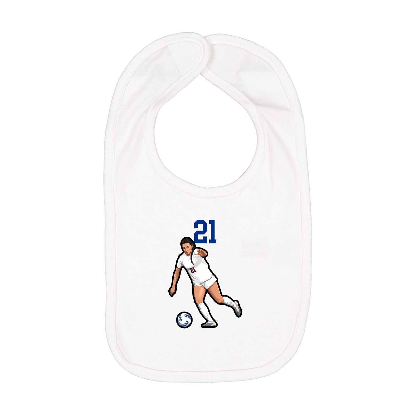 Infant Bib — Number Top in White