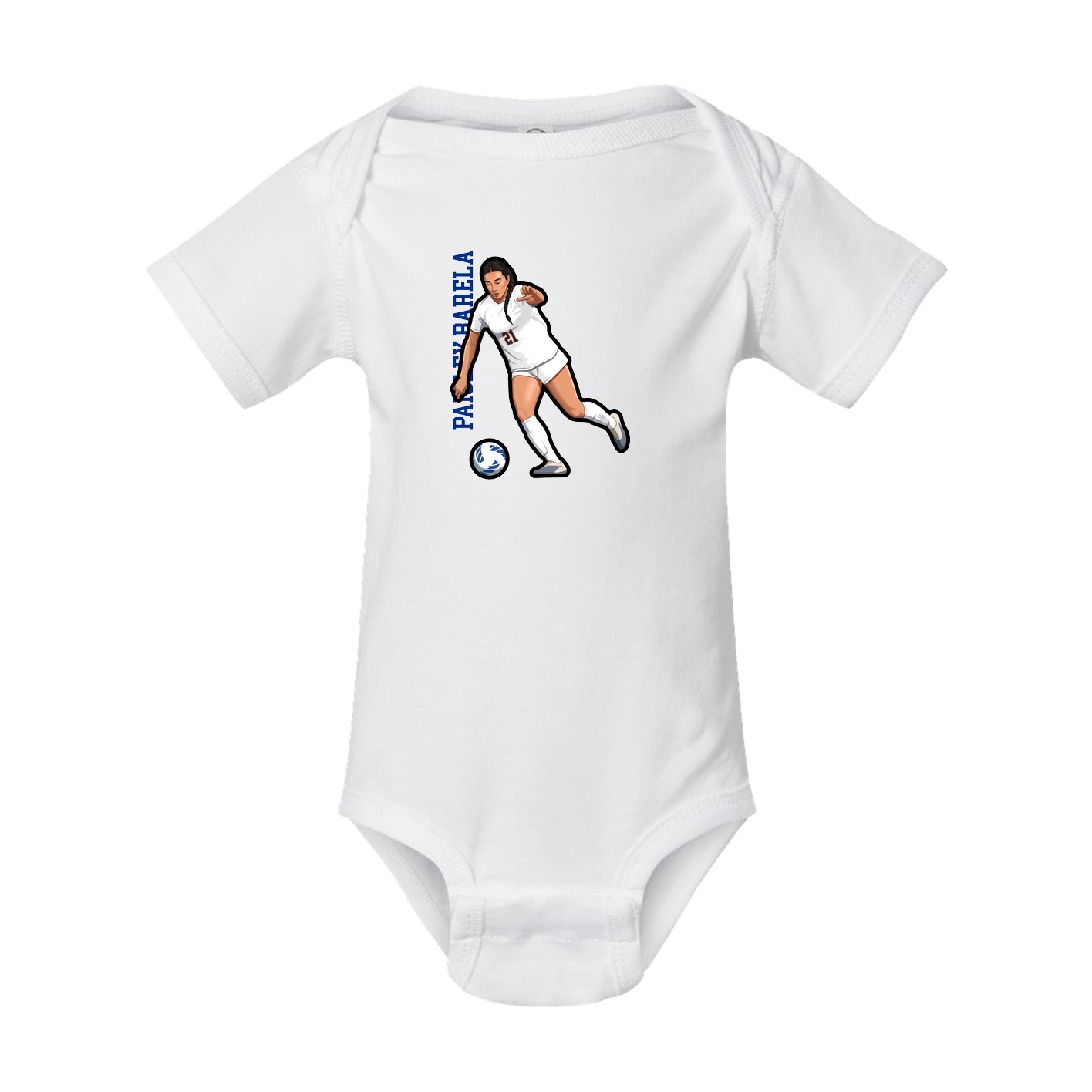 Baby Onesie — Name Vertical in White