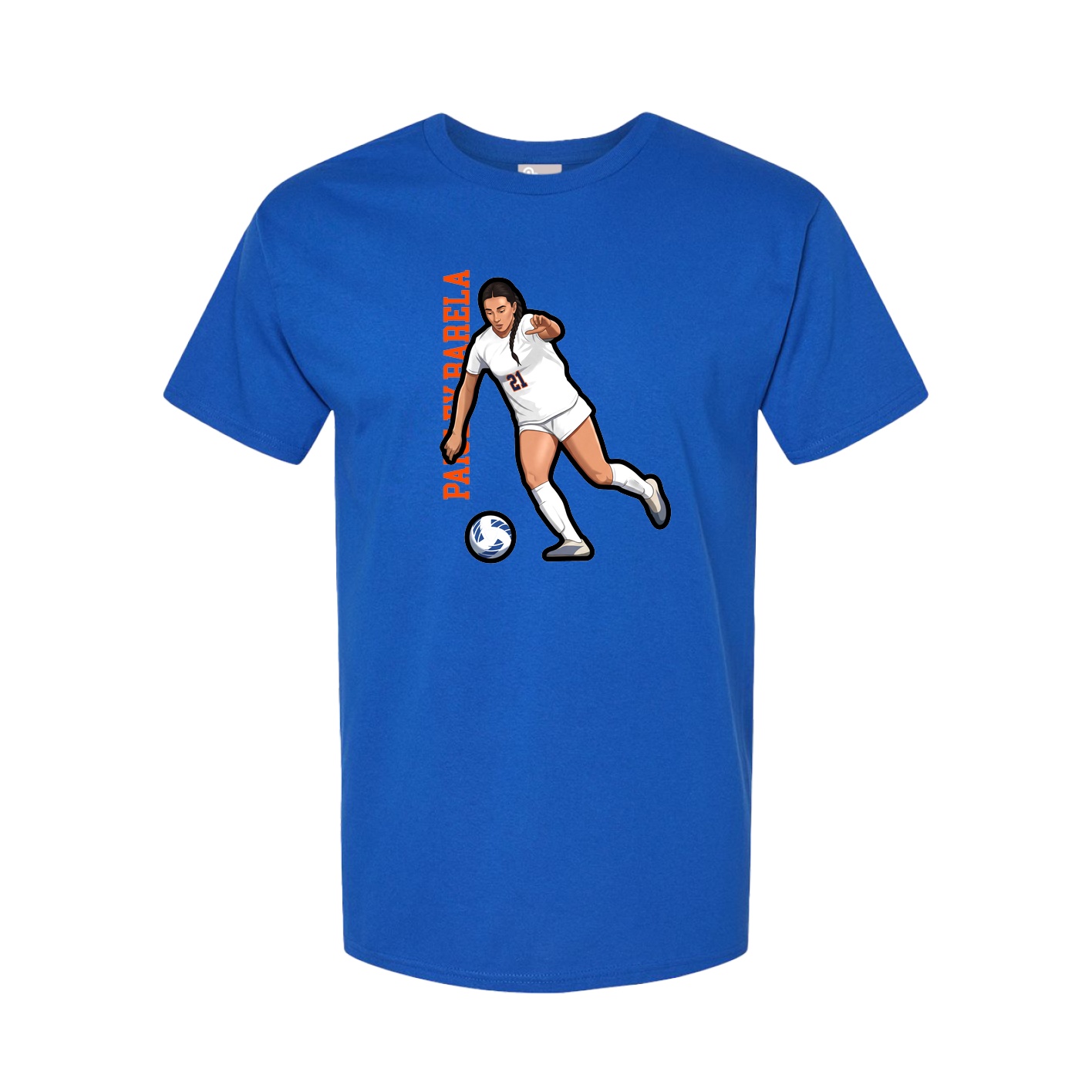 Youth Tee — Name Vertical in Royal