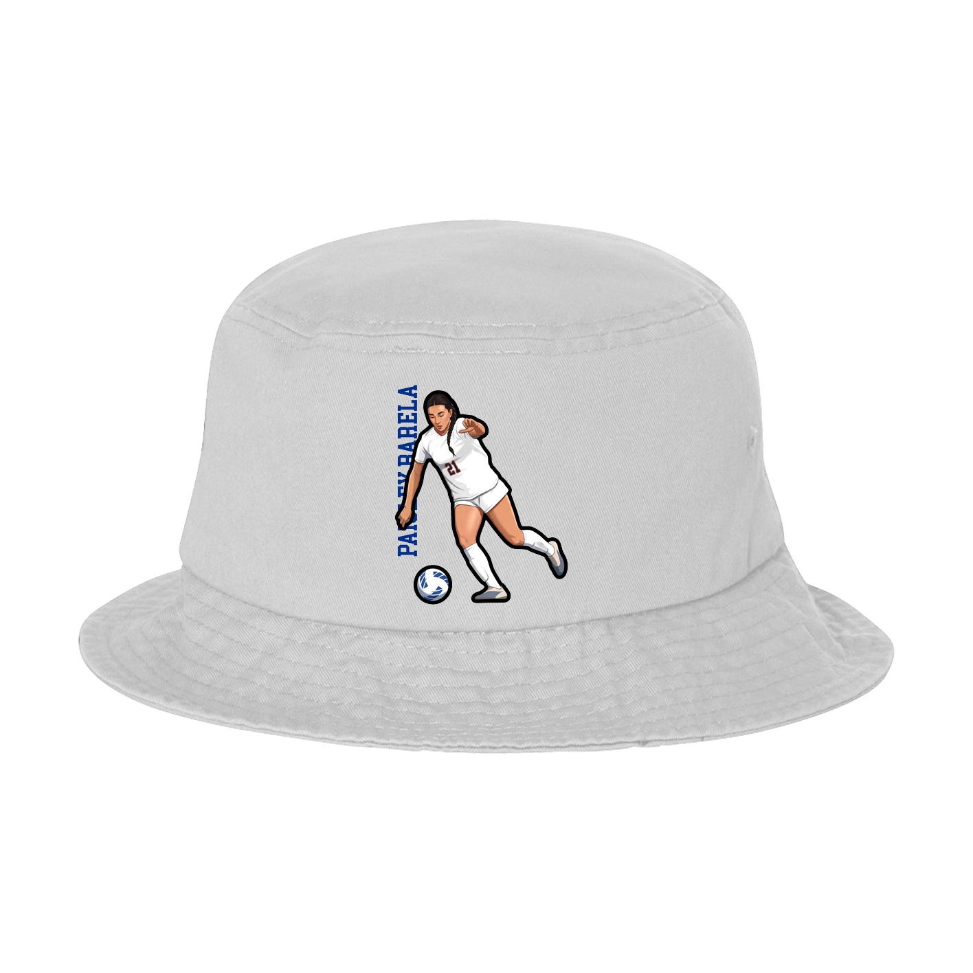 Bucket Cap — Name Vertical in White