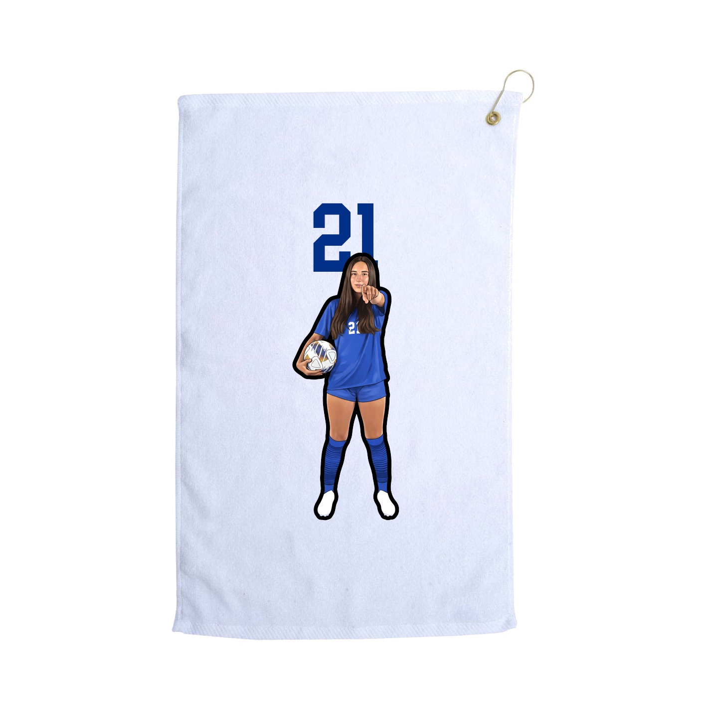 Golf Towel — Number Top in White