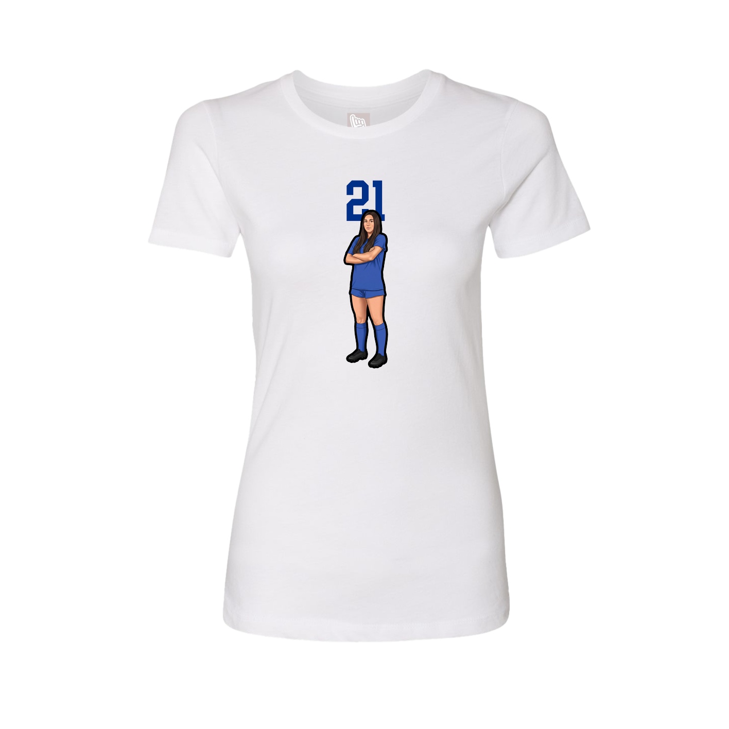 Fitted Women's Tee — Number Top in White