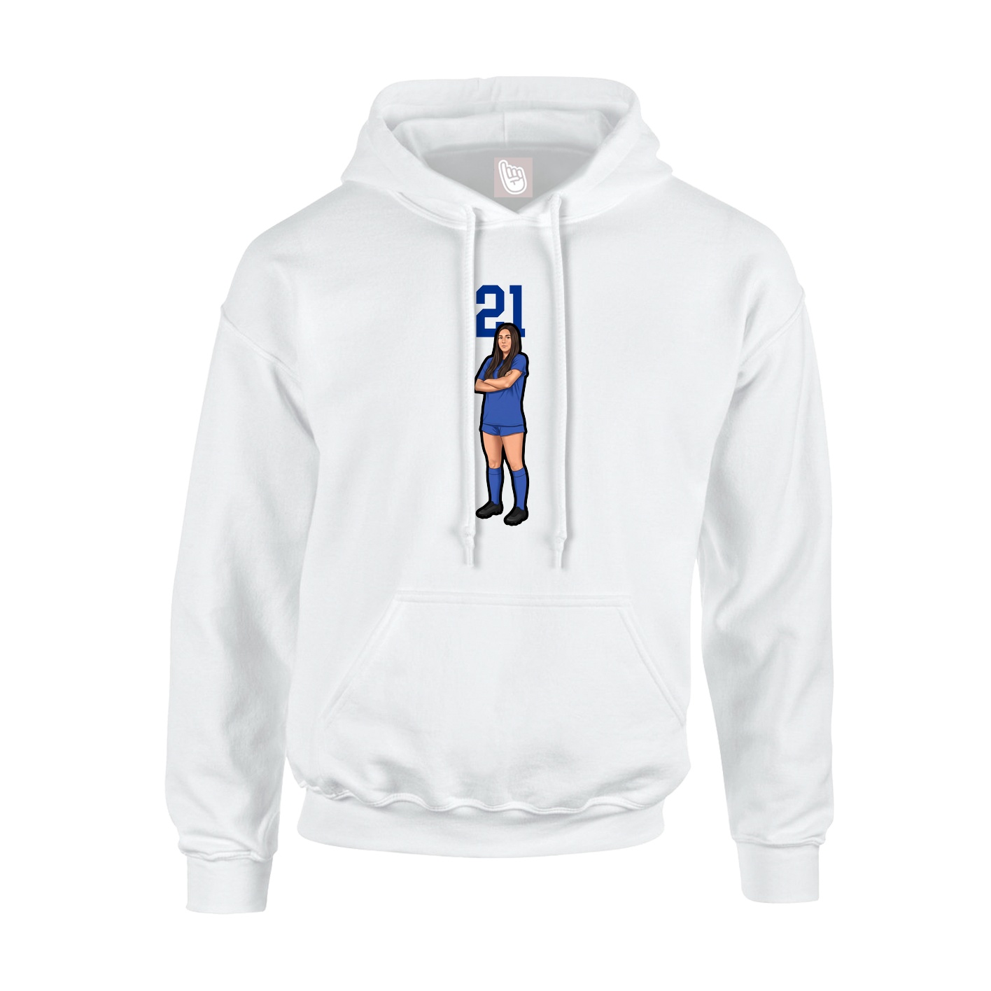 Youth Hoodie — Number Top in White