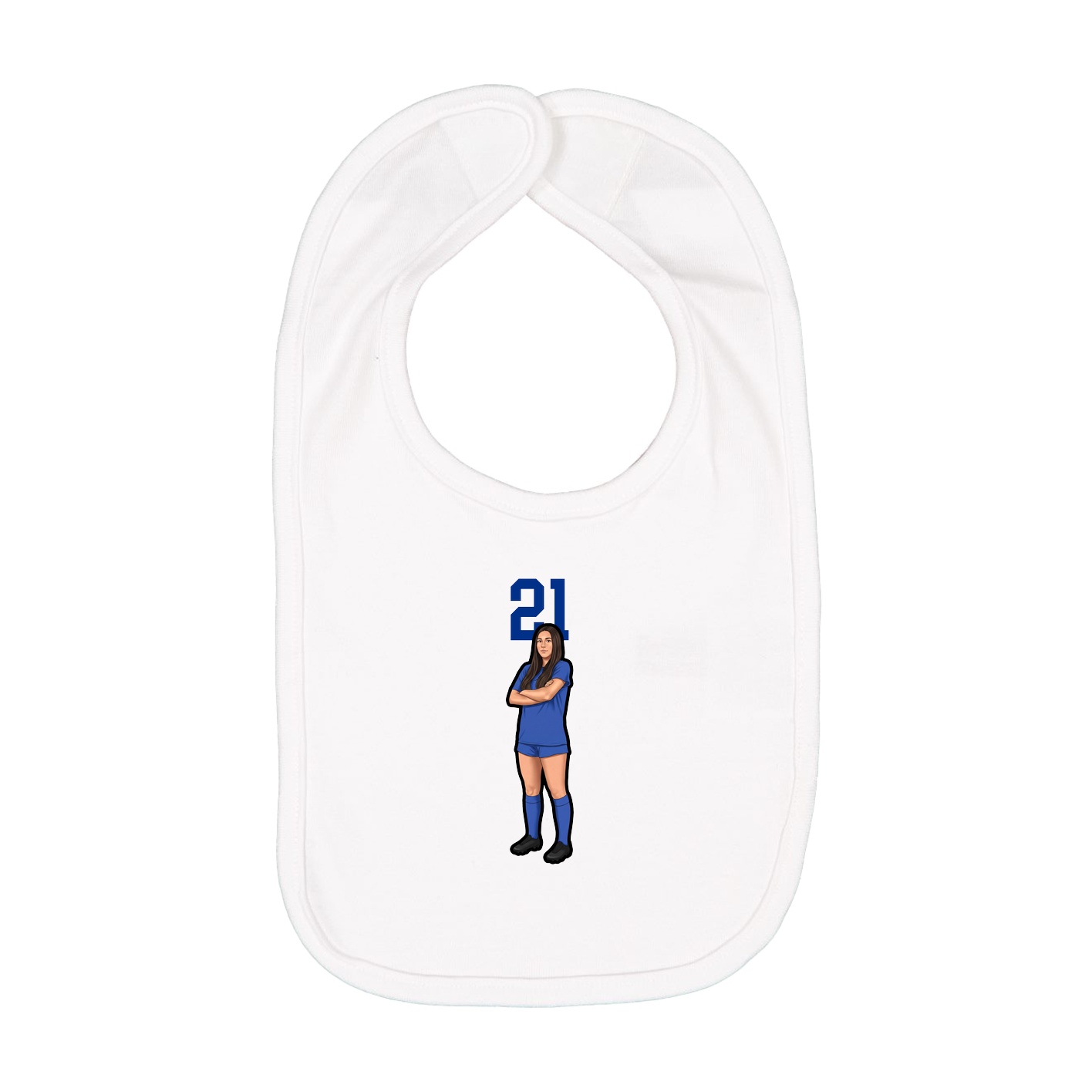 Infant Bib — Number Top in White