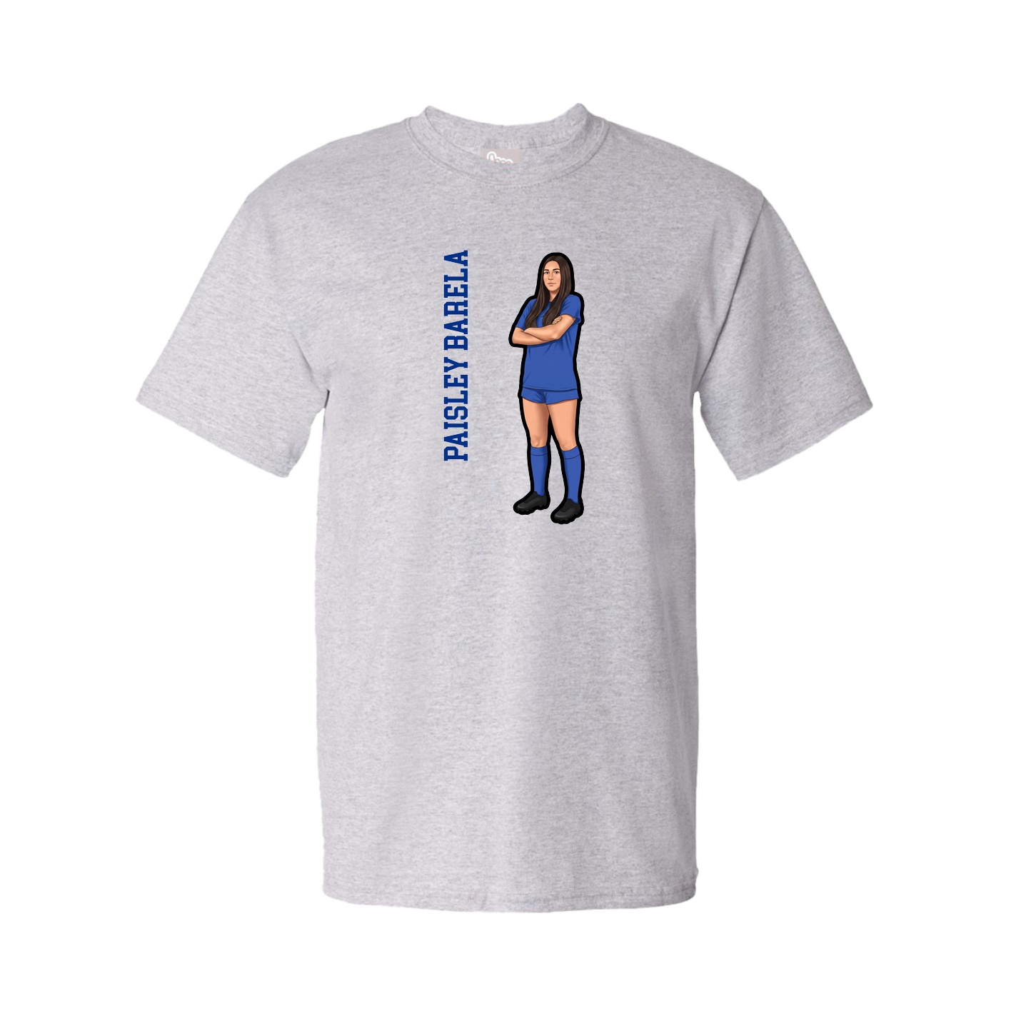 Tee — Name Vertical in Grey