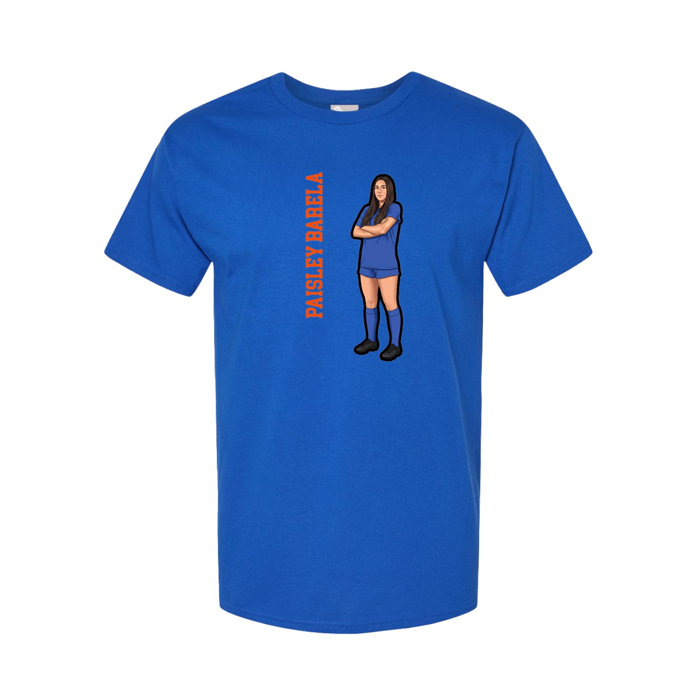 Youth Tee — Name Vertical in Royal