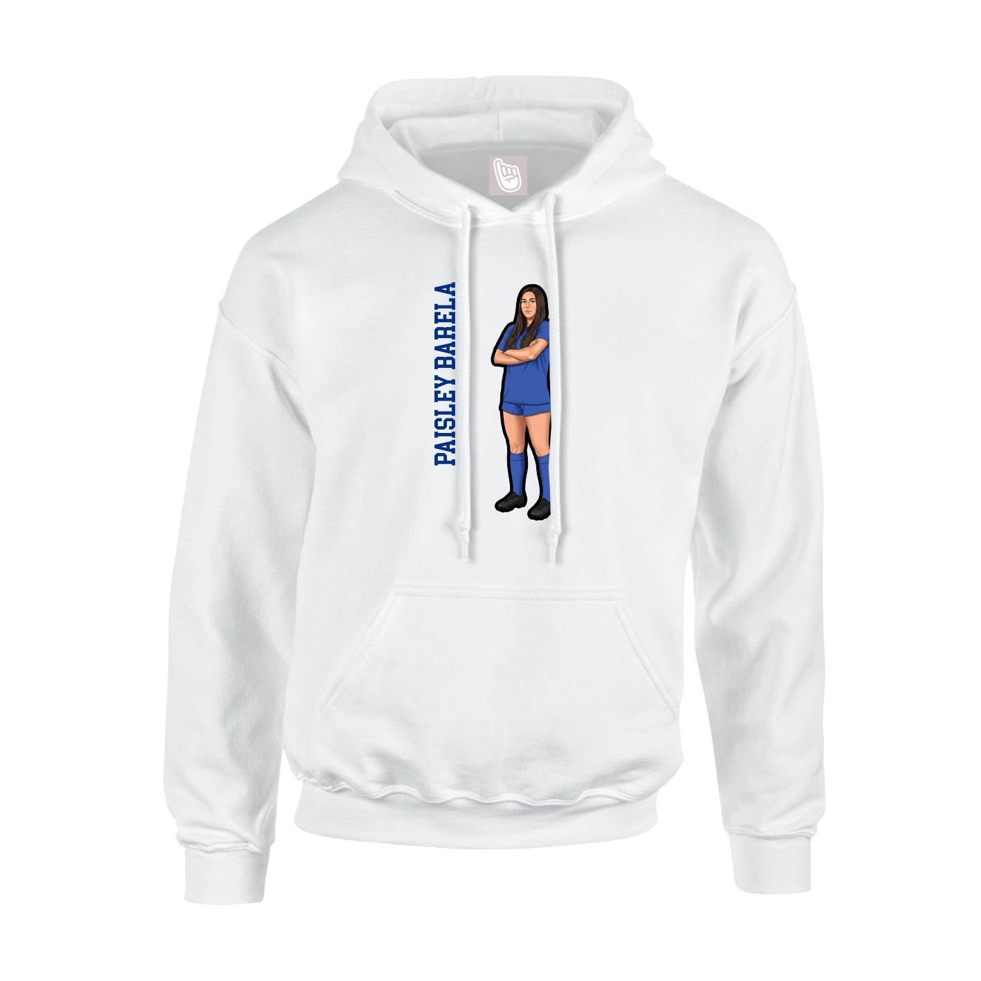 Hoodie — Name Vertical in White