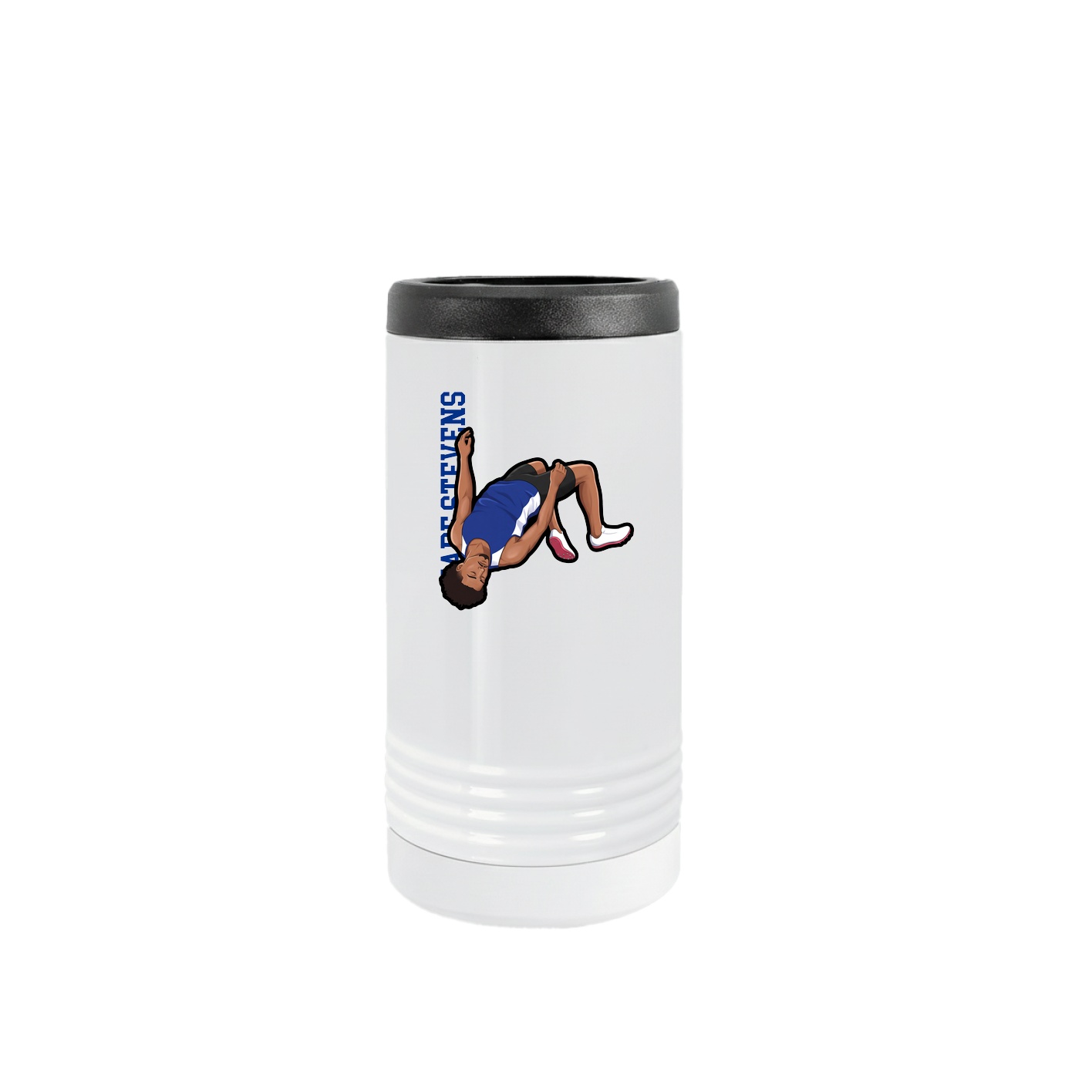 Slim Beverage Holder — Name Vertical in White