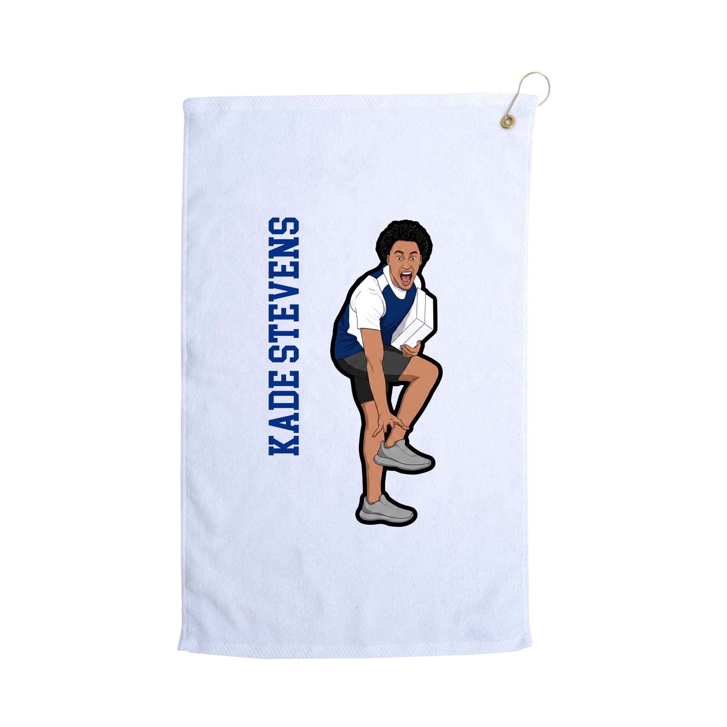 Golf Towel — Name Vertical in White