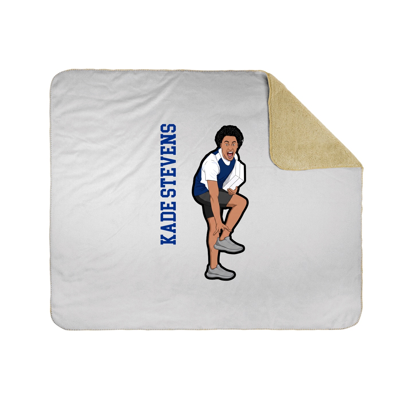 Throw Blanket — Name Vertical in White