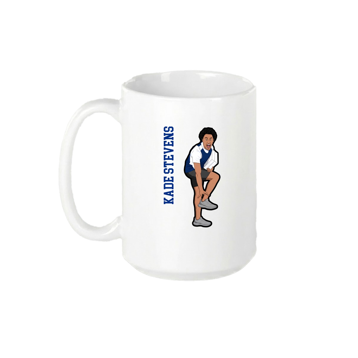 15oz Coffee Mug — Name Vertical in White