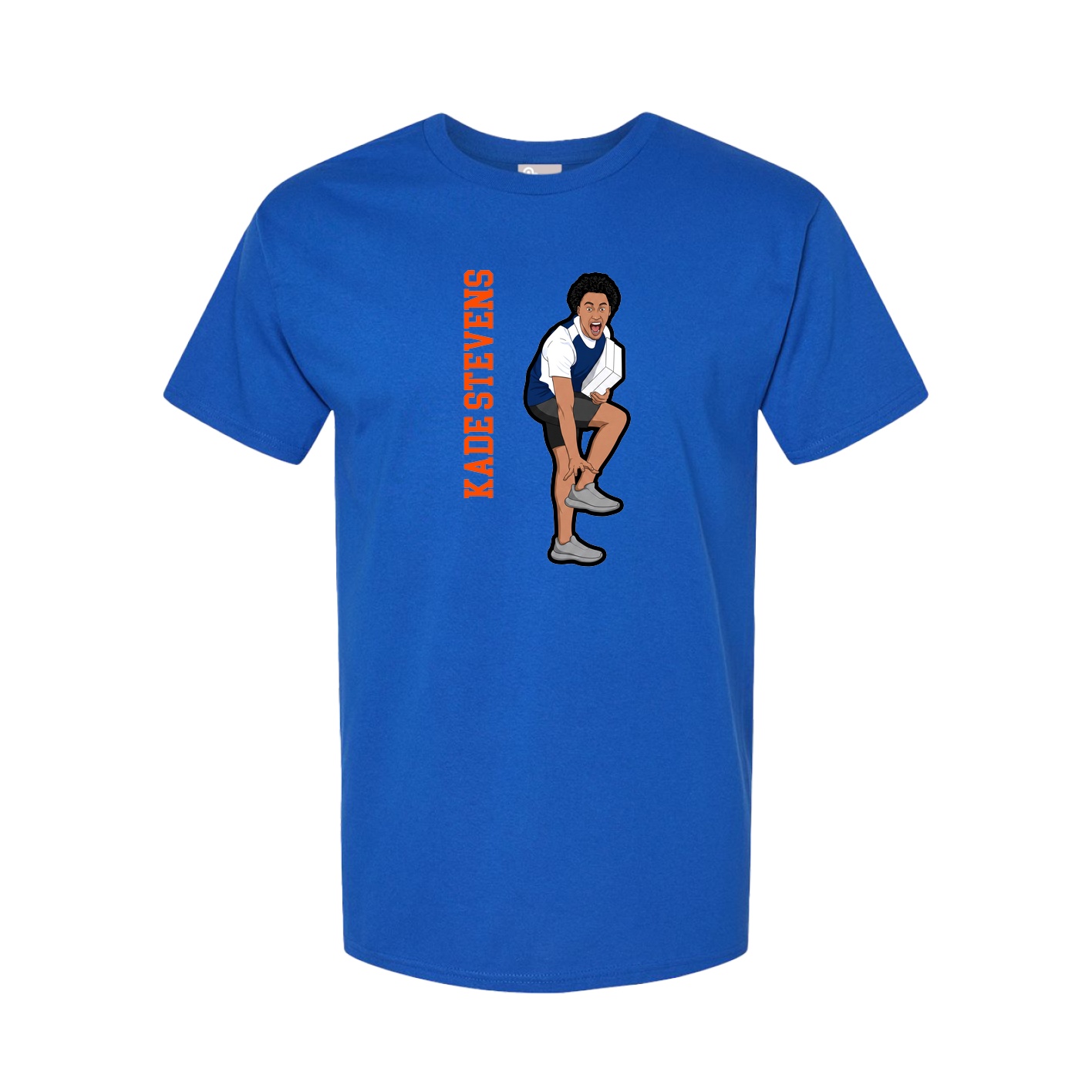 Youth Tee — Name Vertical in Royal