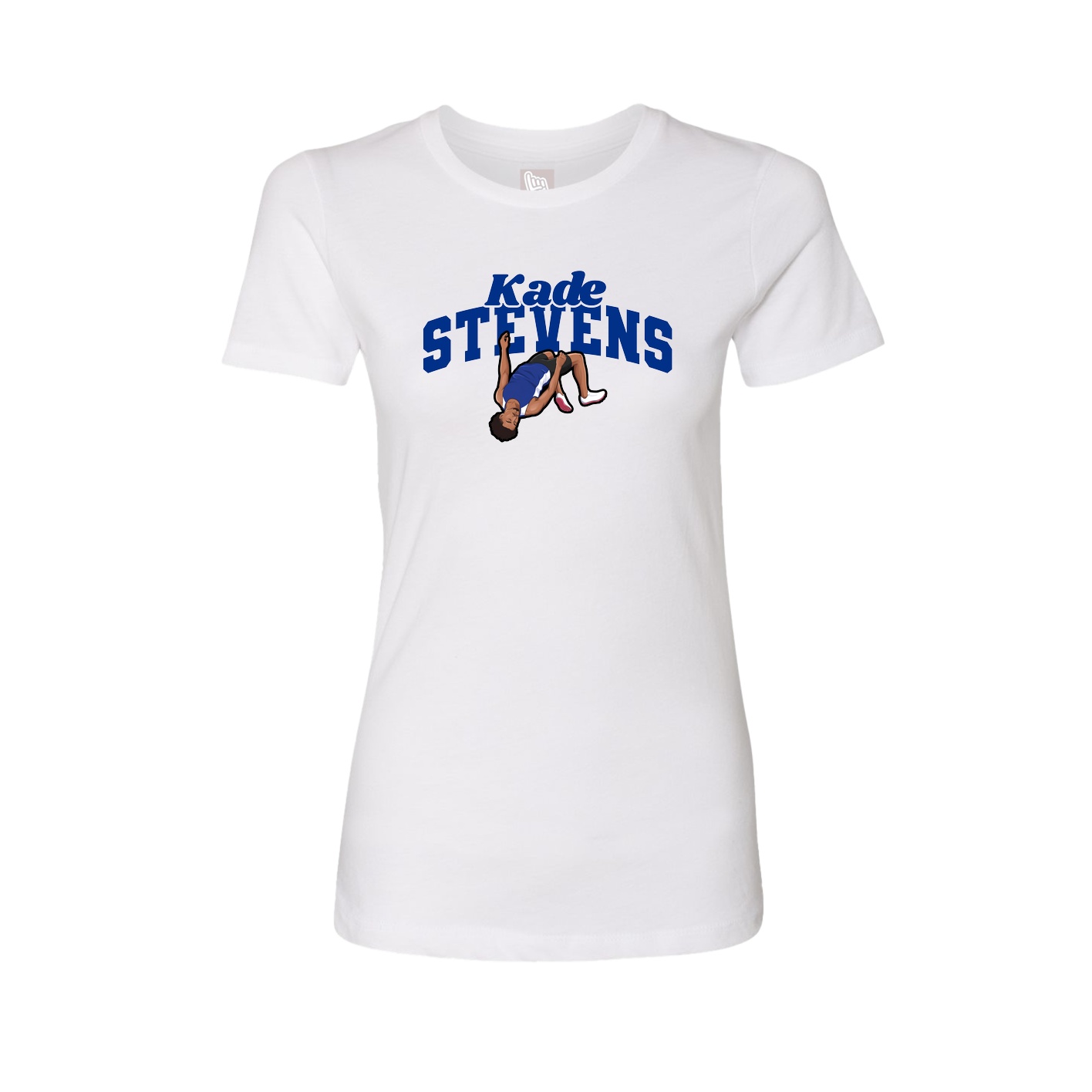Fitted Women's Tee — Signature Arch in White