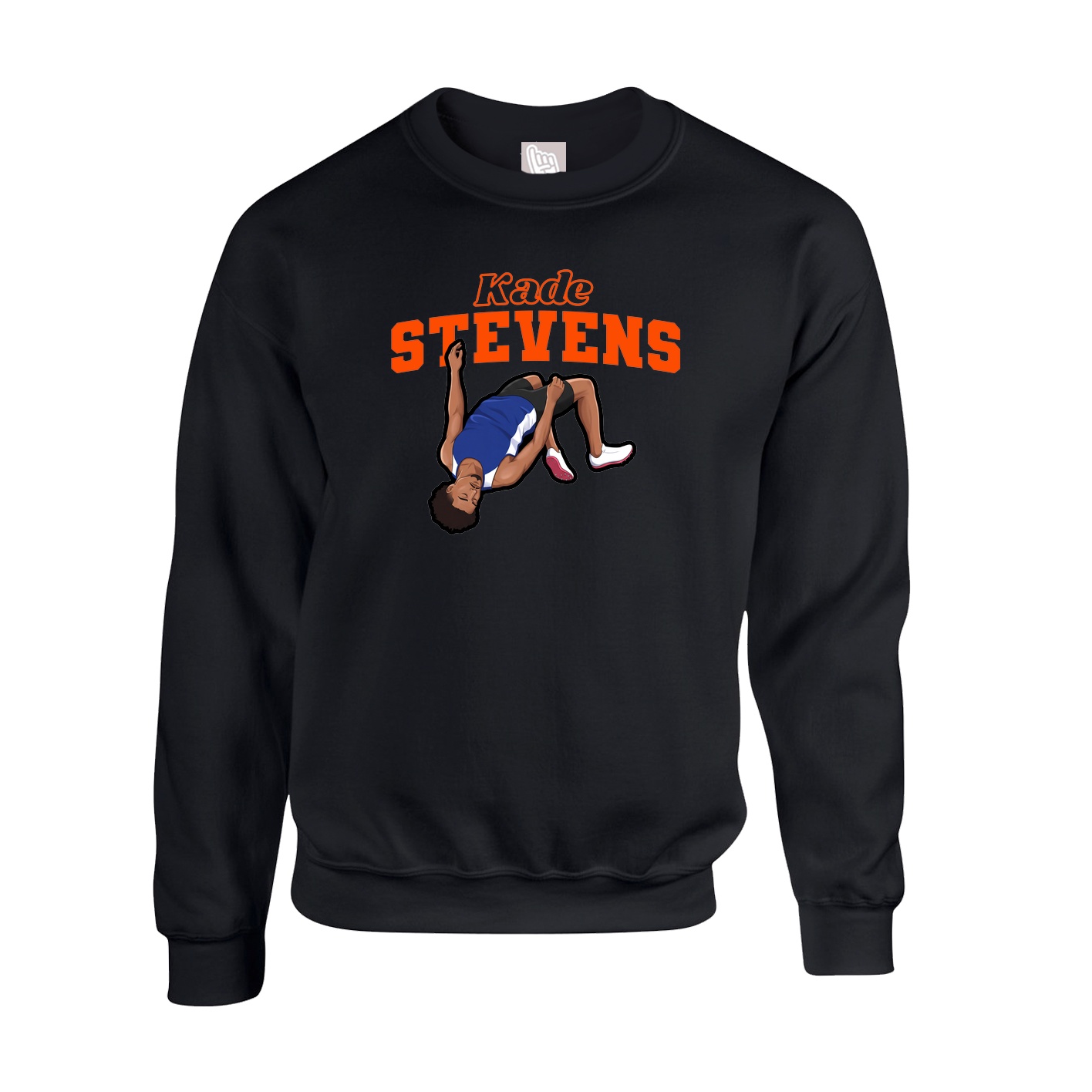 Fleece Crew — Name Arch in Black