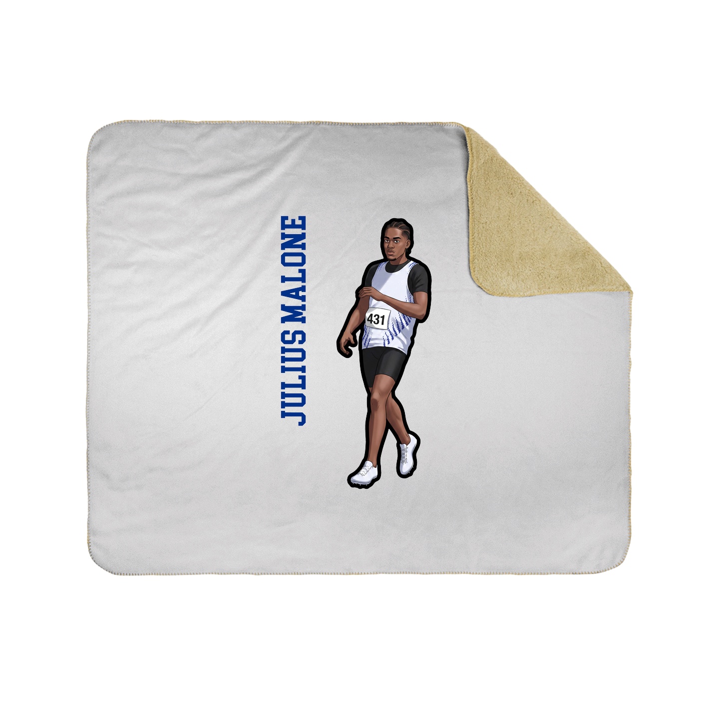 Throw Blanket — Name Vertical in White