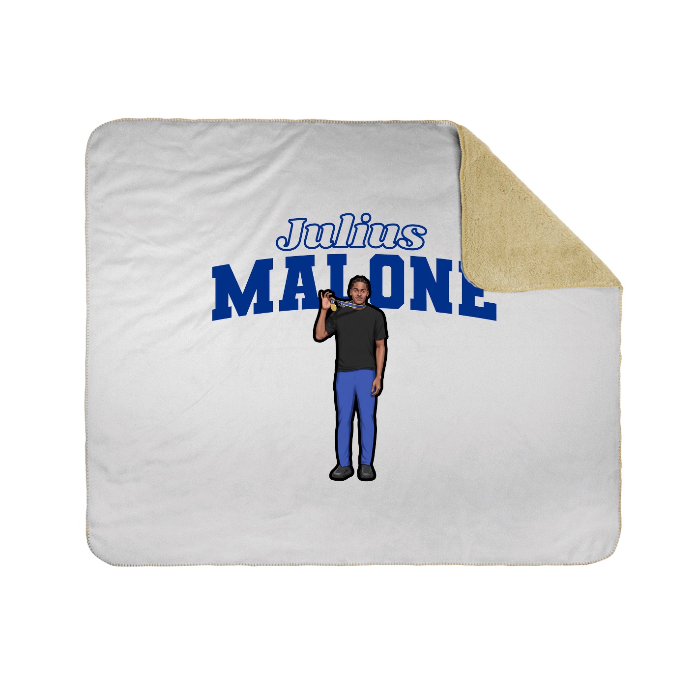 Throw Blanket — Name Arch in White