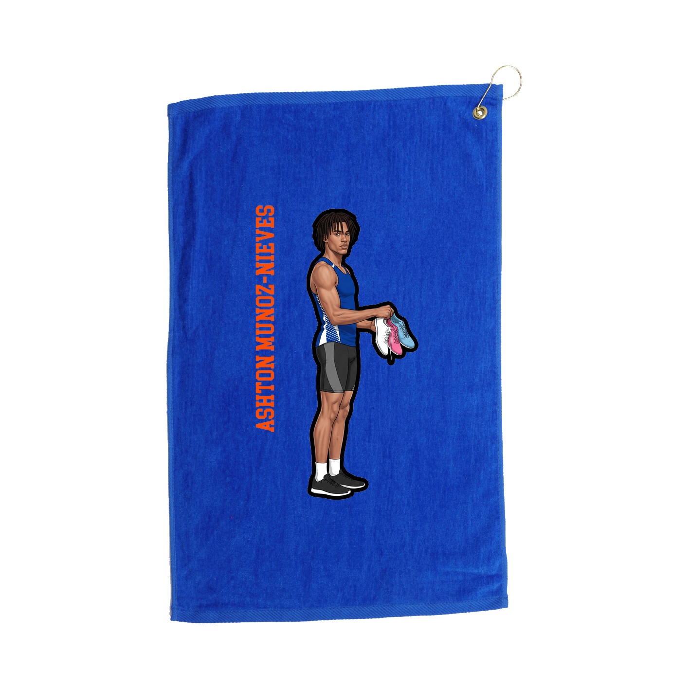 Golf Towel — Name Vertical in Royal