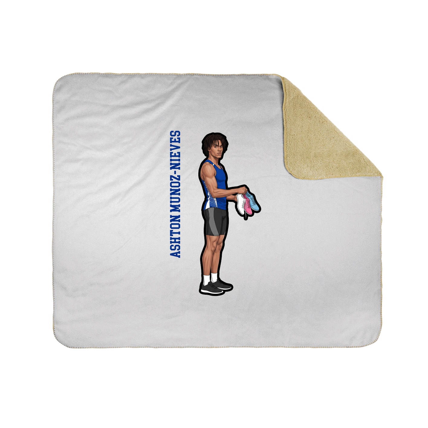 Throw Blanket — Name Vertical in White
