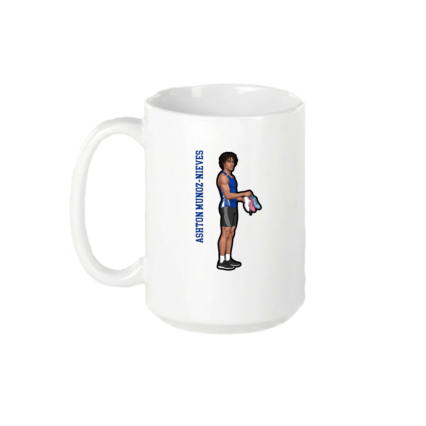 15oz Coffee Mug — Name Vertical in White