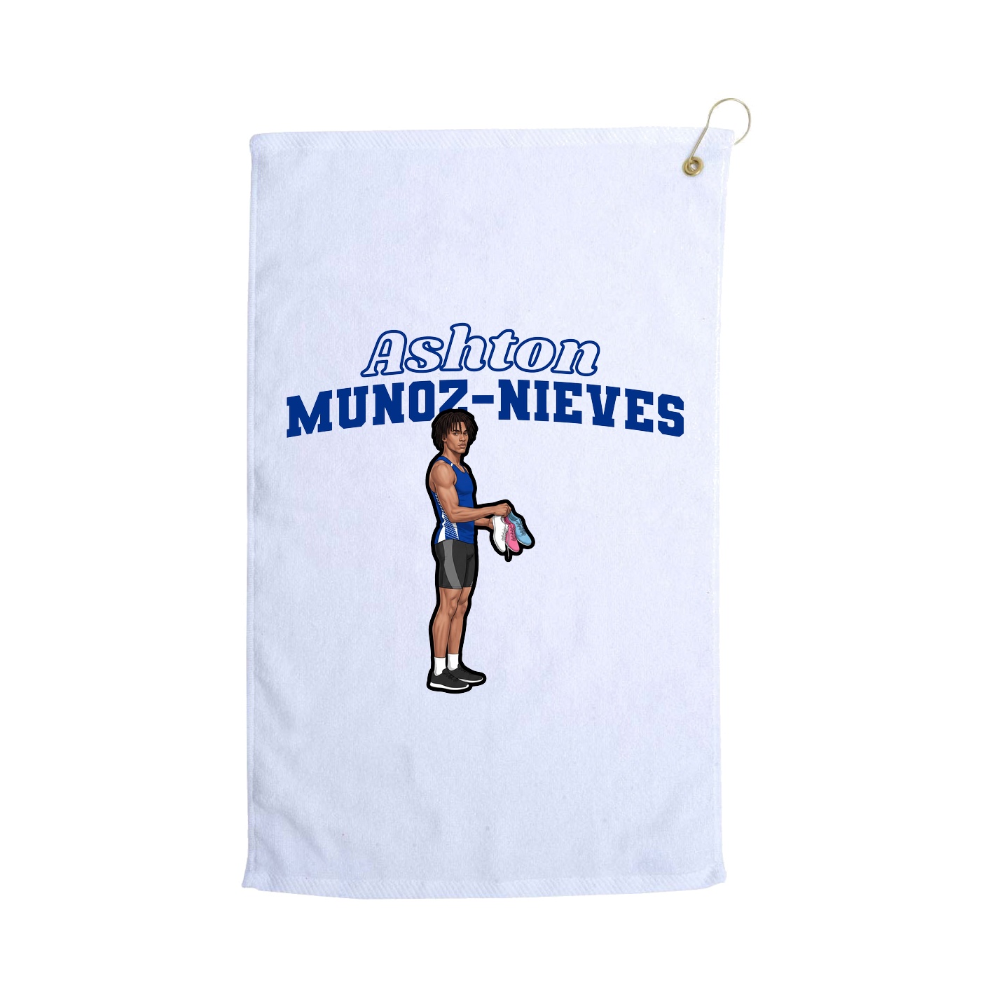 Golf Towel — Name Arch in White